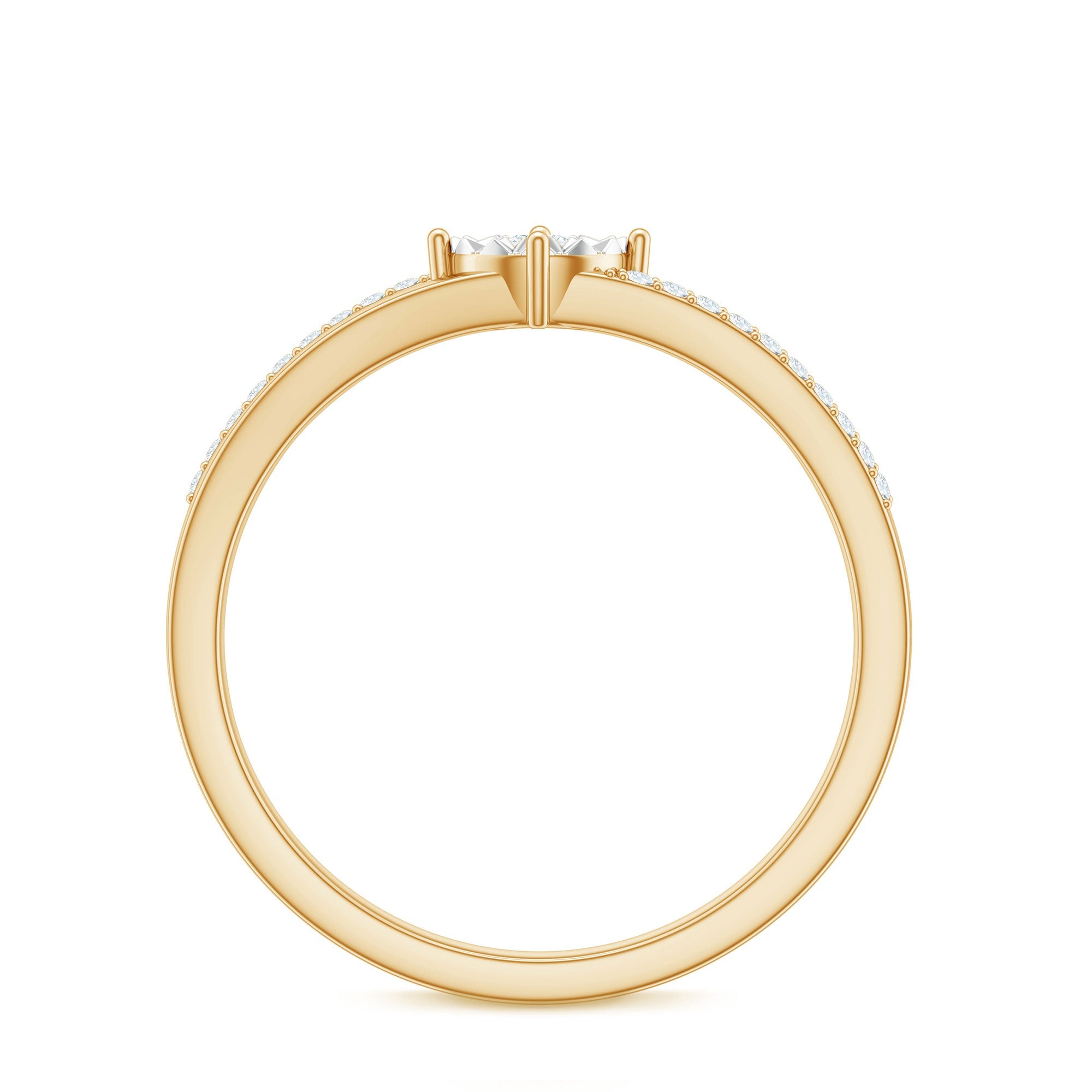 Natural Diamond Engagement Ring with Split Shank
