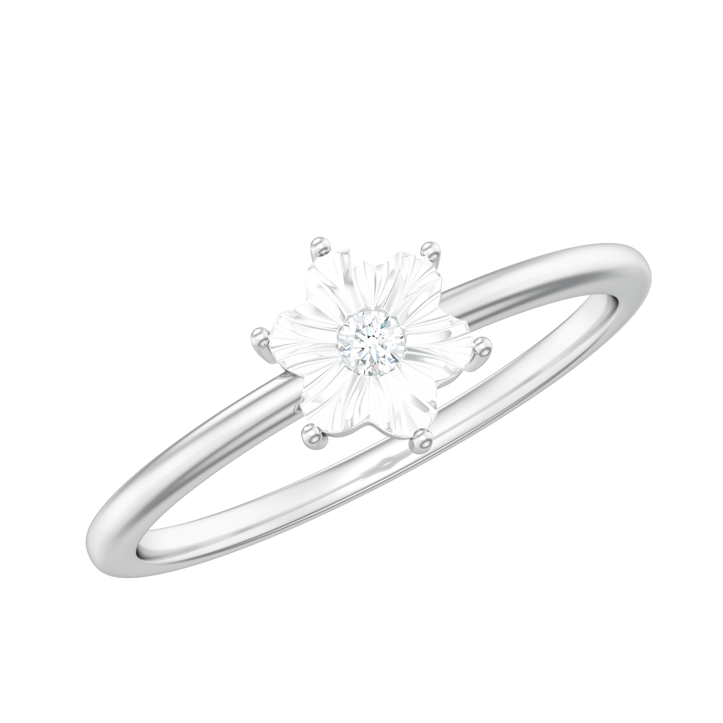 Miracle Plate Diamond Flower Ring with Certificate