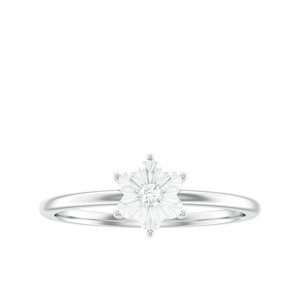 Miracle Plate Diamond Flower Ring with Certificate