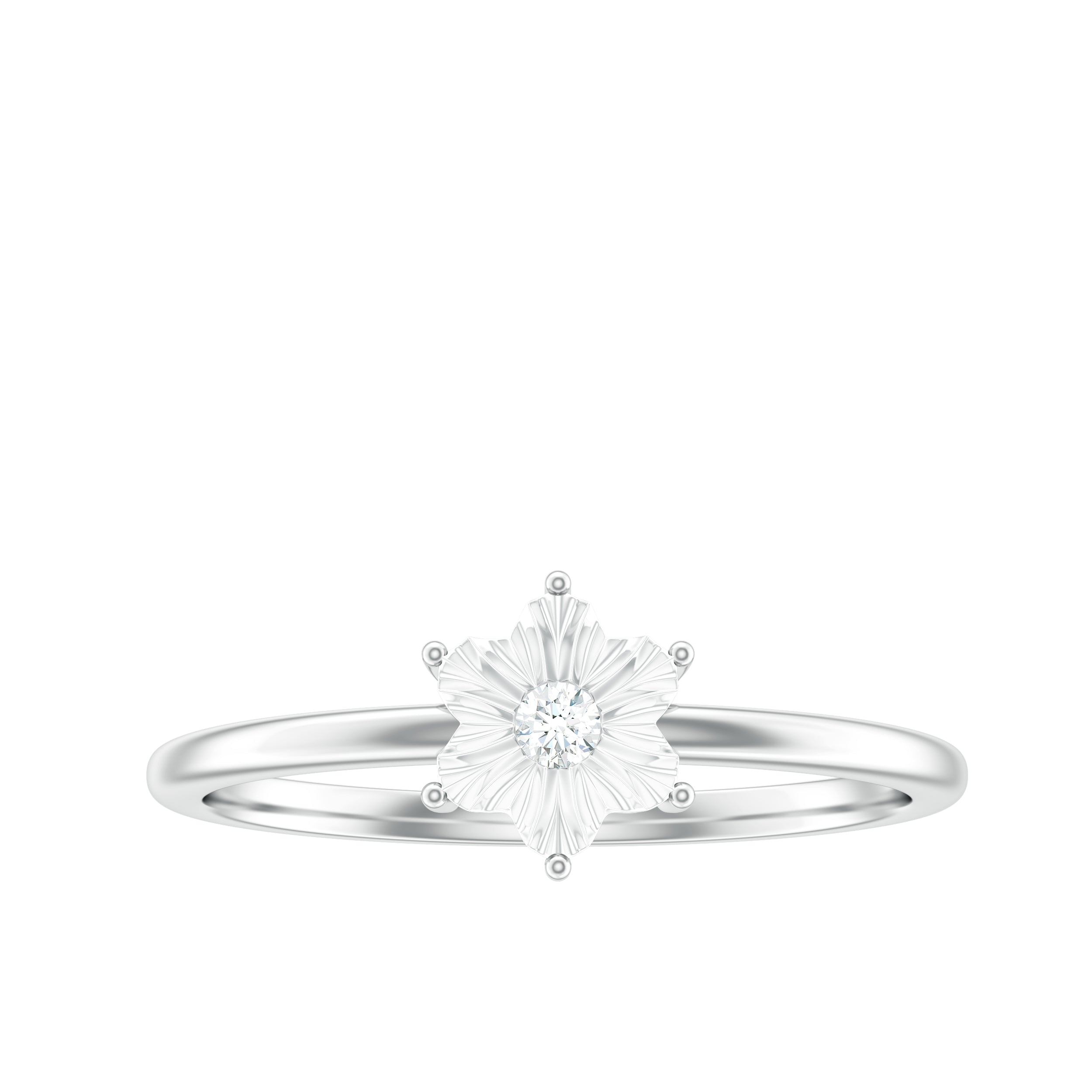Miracle Plate Diamond Flower Ring with Certificate