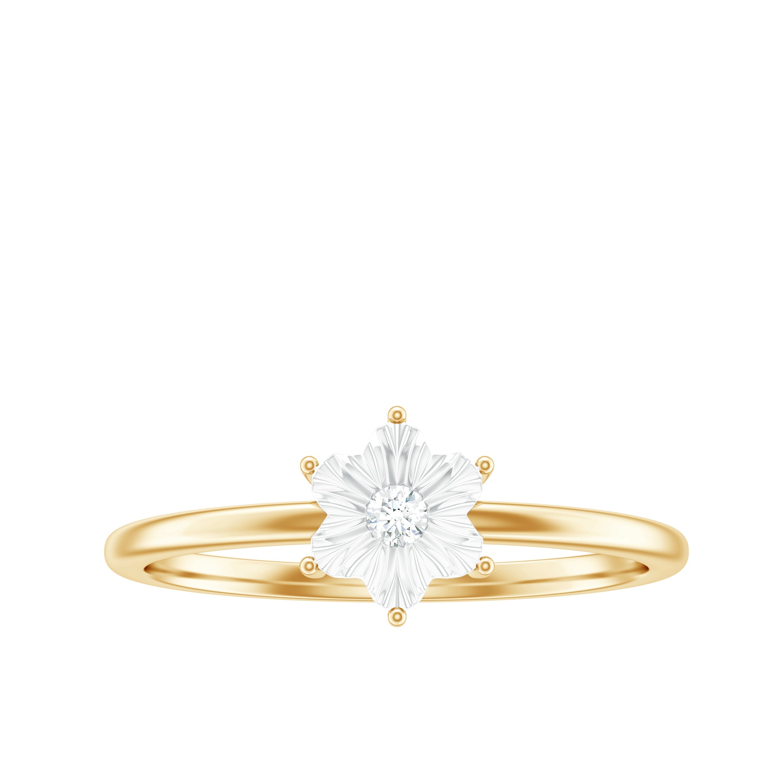 Miracle Plate Diamond Flower Ring with Certificate