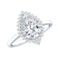 Pear Shape Moissanite Huge Engagement Ring with Halo