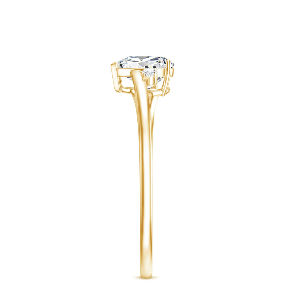 Solitaire Moissanite Heart Engagement Ring in Prong Setting