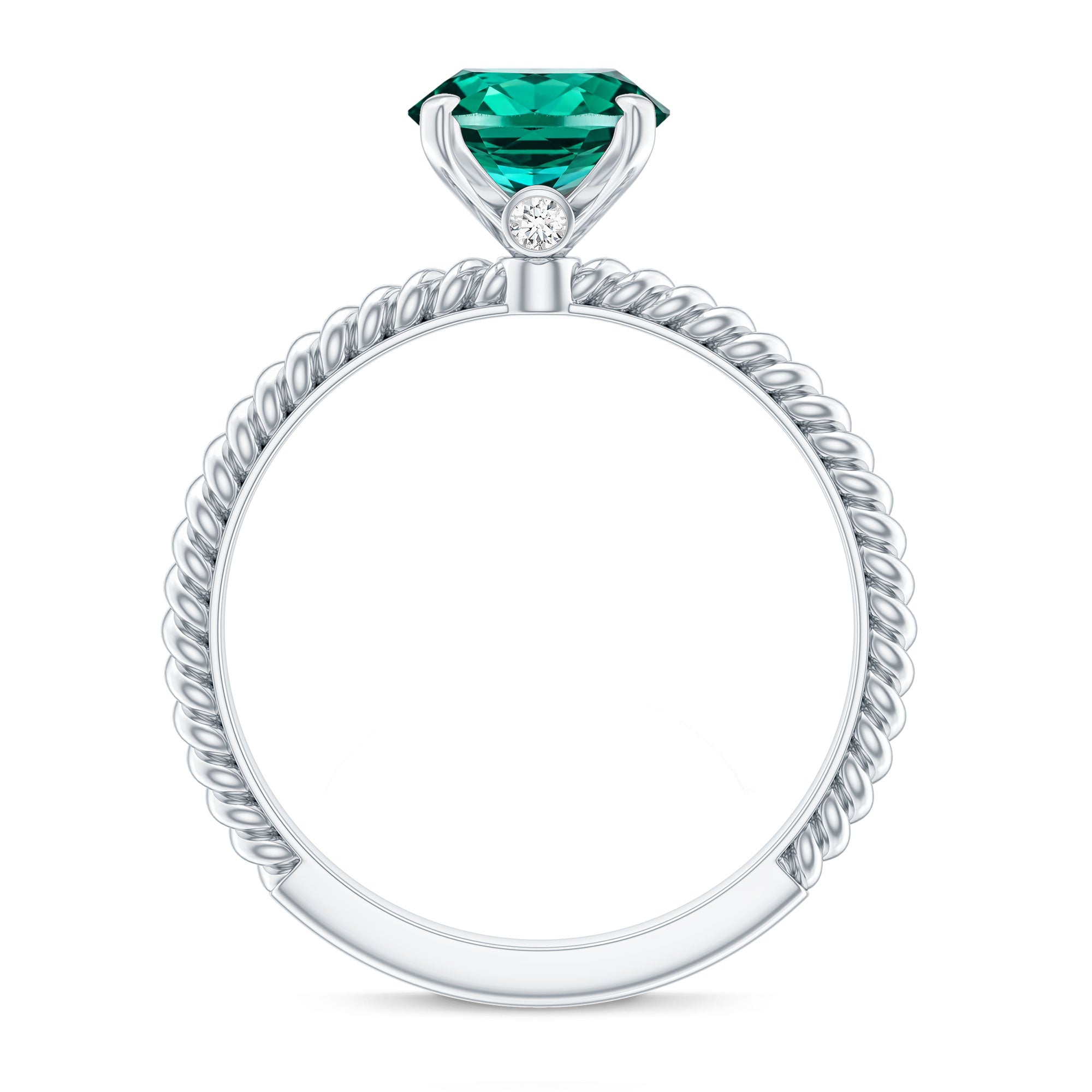 Certified 3 Carat Oval Lab Grown Emerald Ring for Engagement