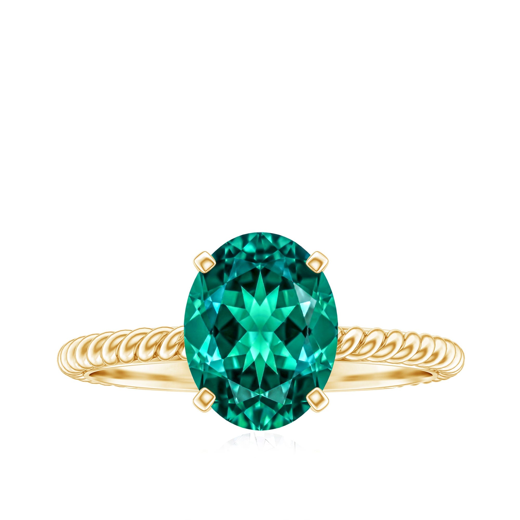 Certified 3 Carat Oval Lab Grown Emerald Ring for Engagement