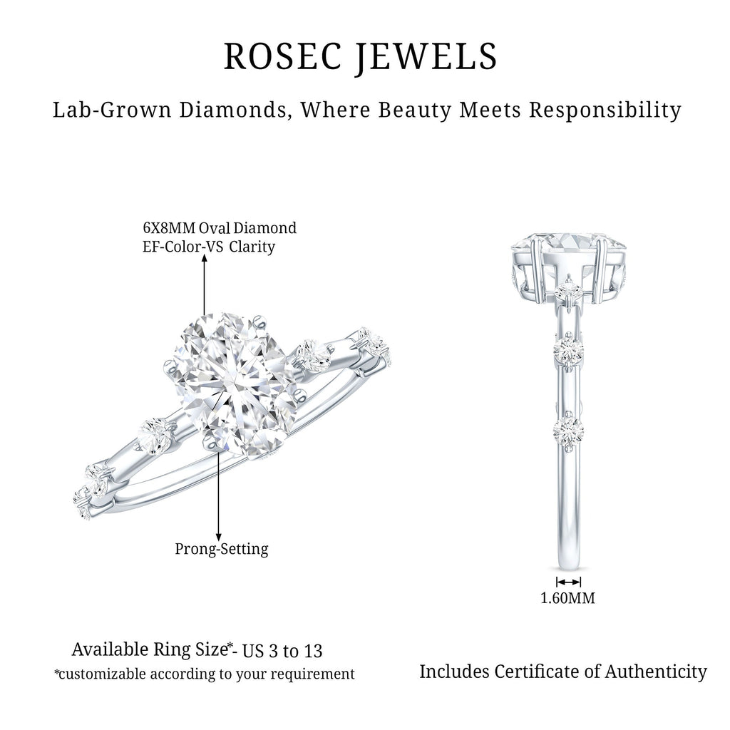 1.2 Carat Lab Grown Diamond Oval Solitaire Engagement Ring