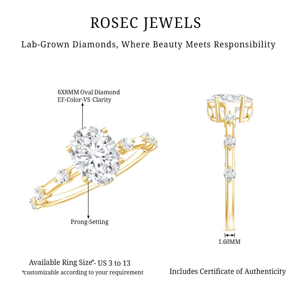 1.2 Carat Lab Grown Diamond Oval Solitaire Engagement Ring