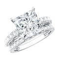 4 Carat IGI Certified Lab Grown Diamond Princess Cut Bridal Ring Set