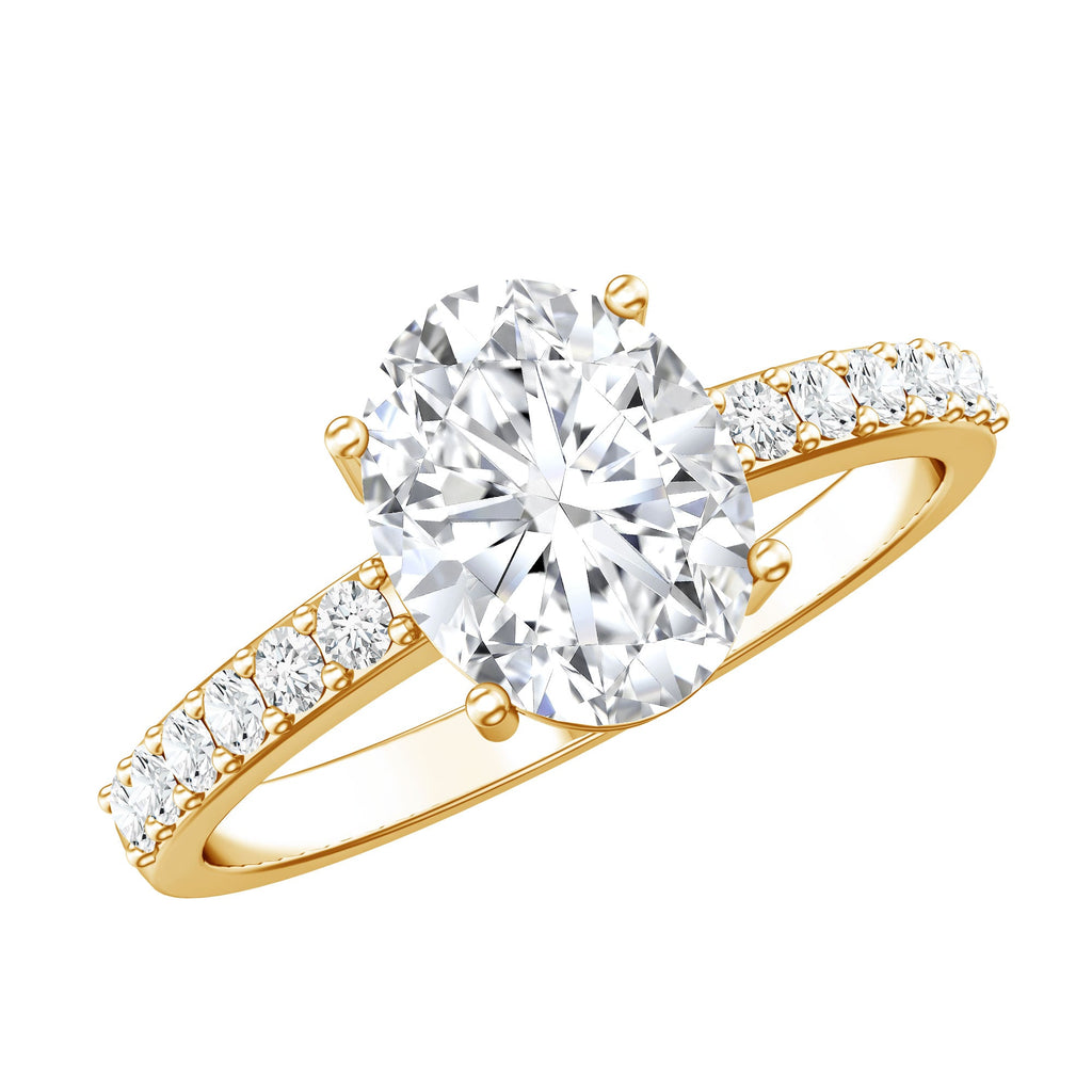 Lab Grown 2 Carat Diamond Oval Engagement Ring with IGI Certificate