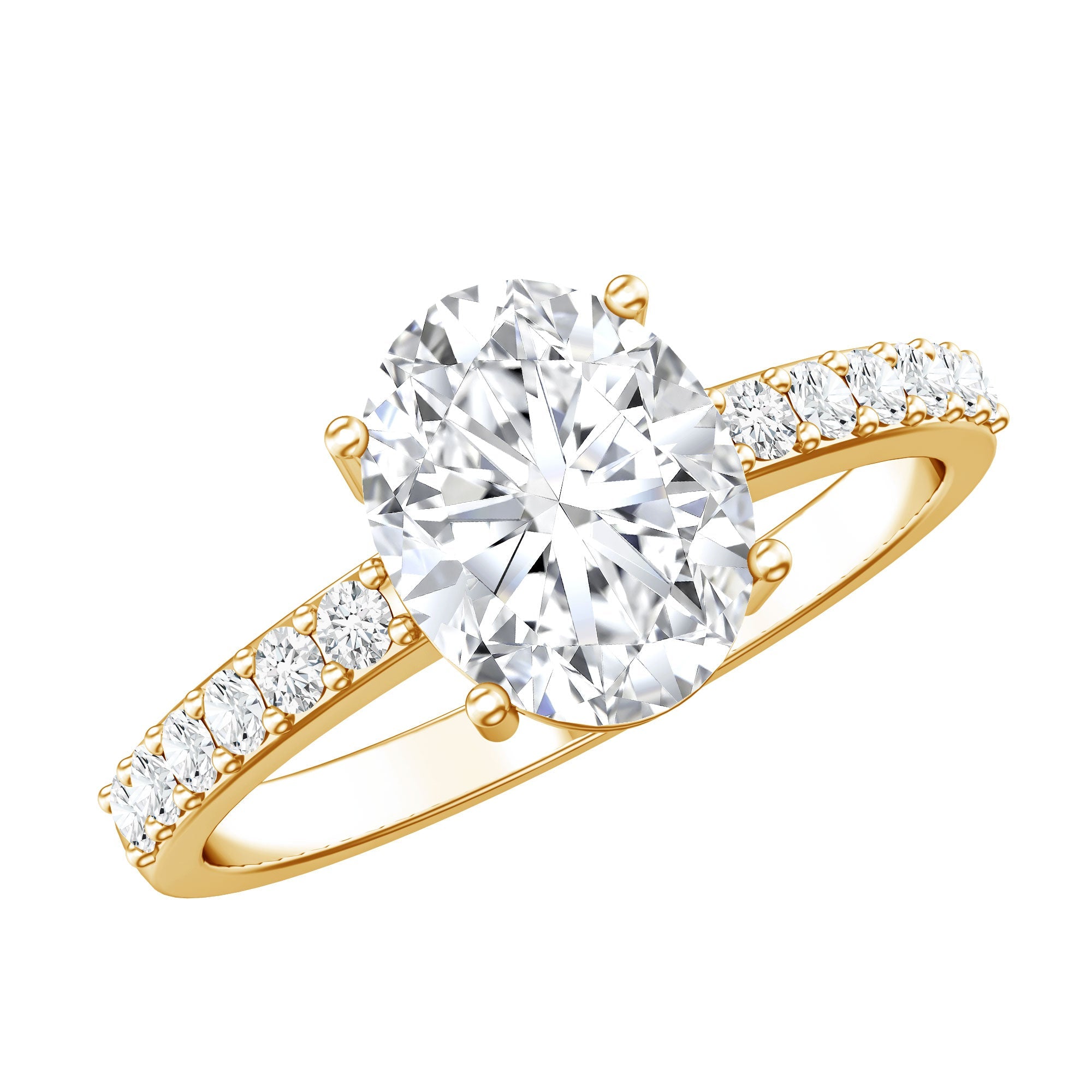 Lab Grown 2 Carat Diamond Oval Engagement Ring with IGI Certificate