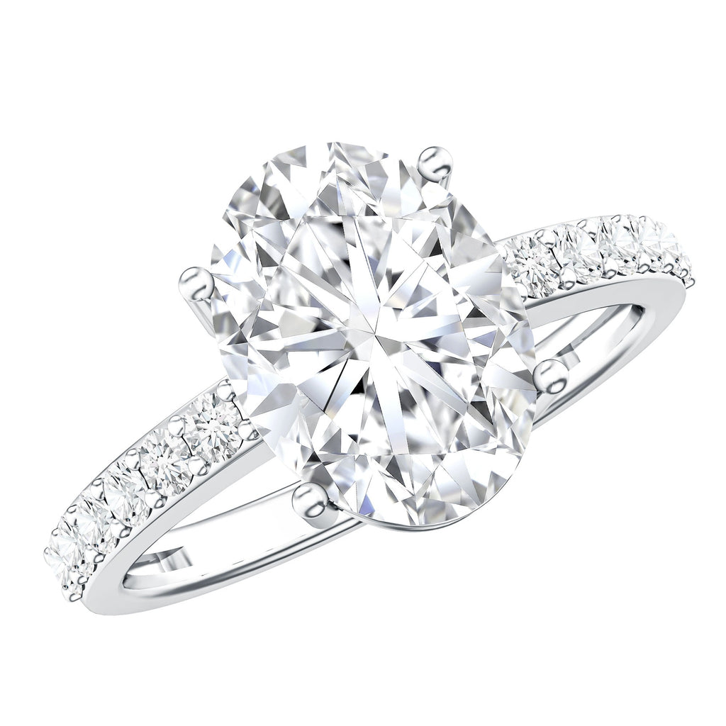 IGI Certified 3 Carat Lab Grown Oval Diamond Engagement Ring for Women