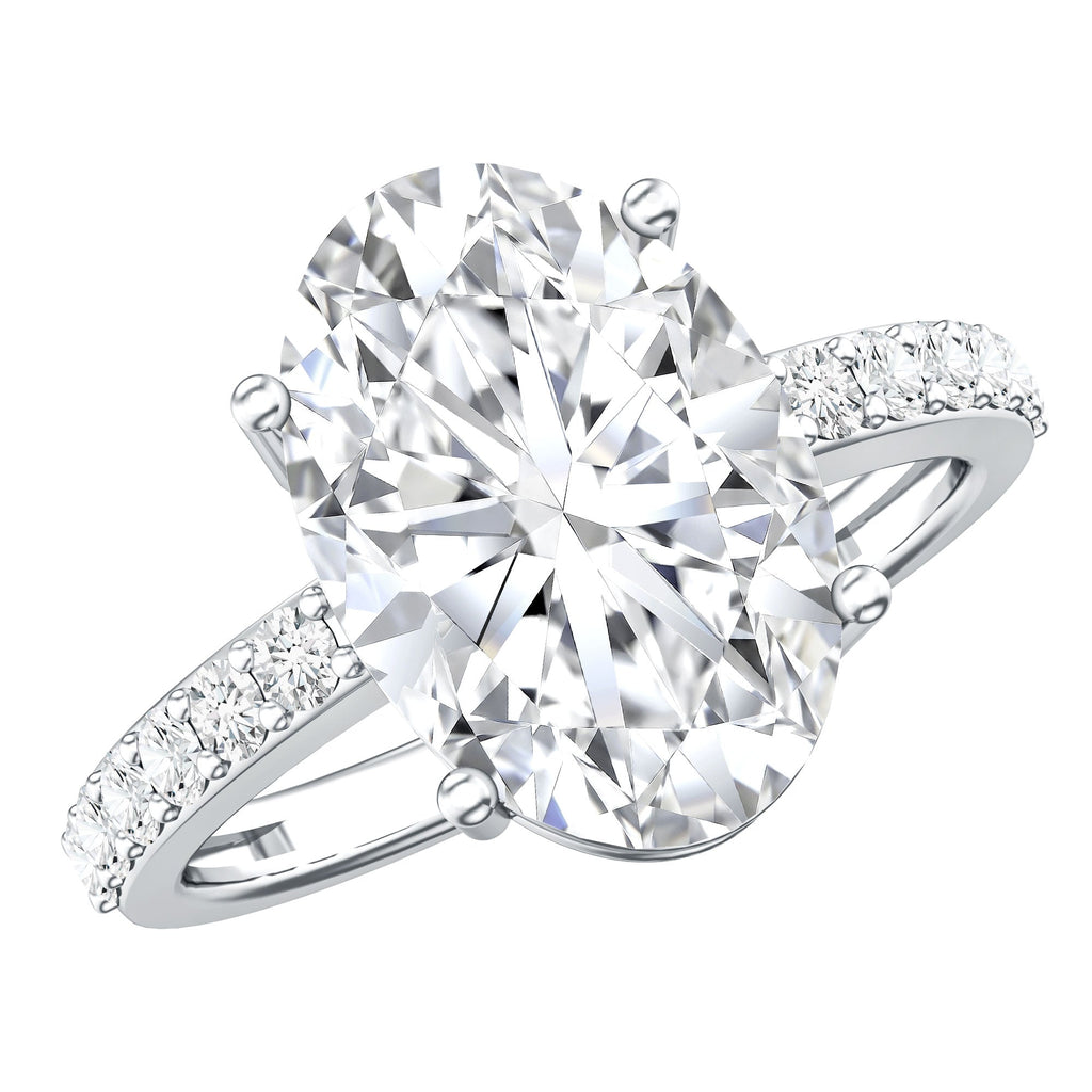 IGI Certified 4 Carat Oval Lab Grown Diamond Huge Engagement Ring
