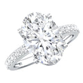 IGI Certified 4 Carat Oval Lab Grown Diamond Huge Engagement Ring