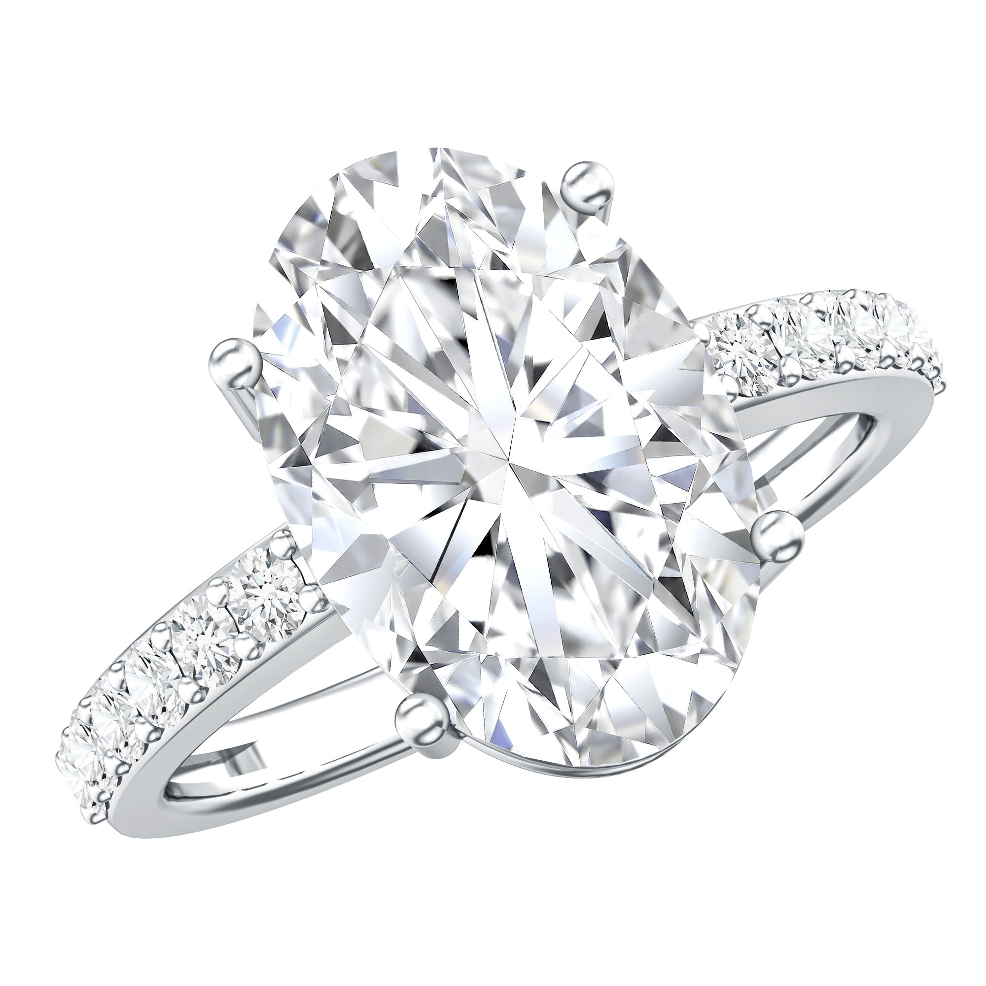 IGI Certified 4 Carat Oval Lab Grown Diamond Huge Engagement Ring