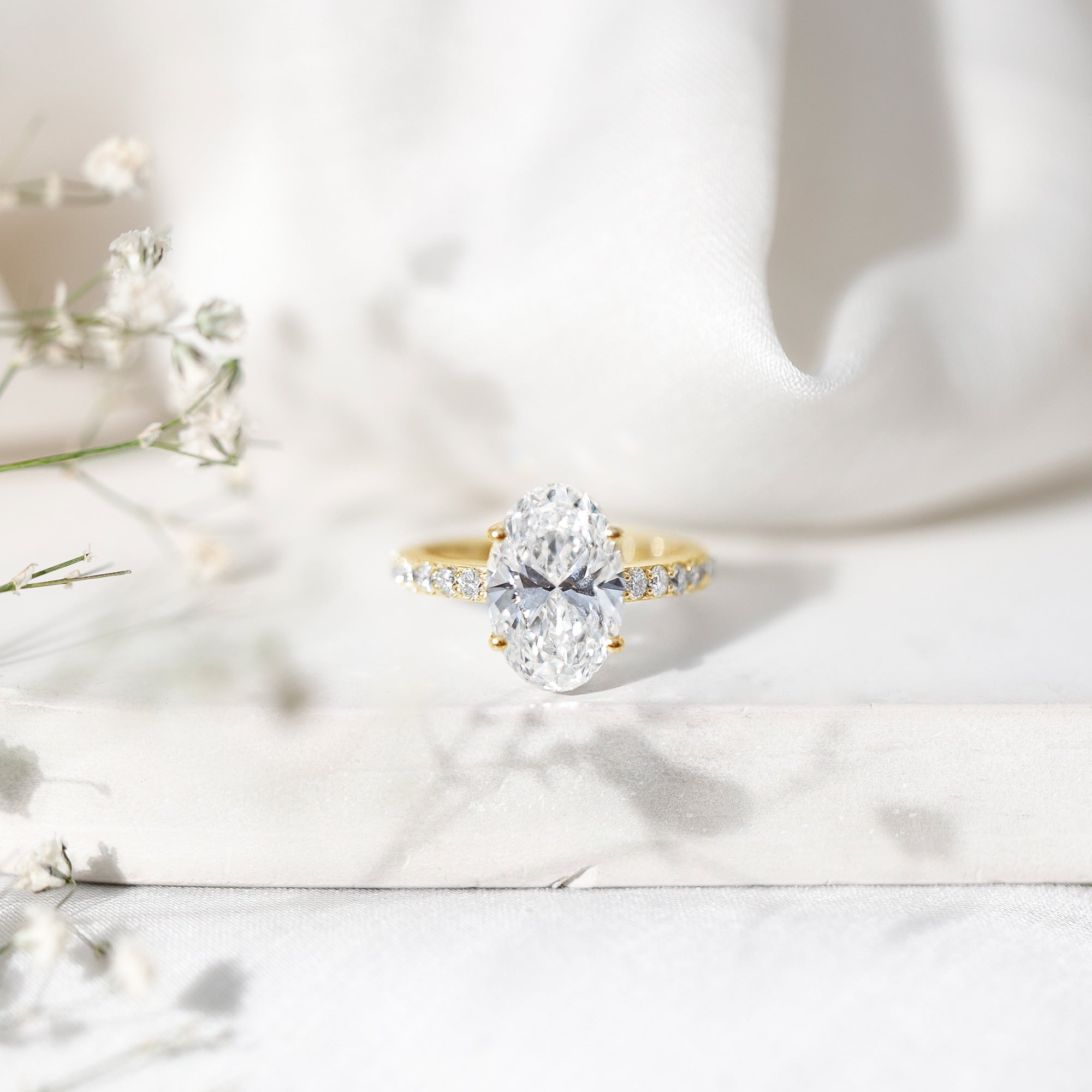 IGI Certified 4 Carat Oval Lab Grown Diamond Huge Engagement Ring