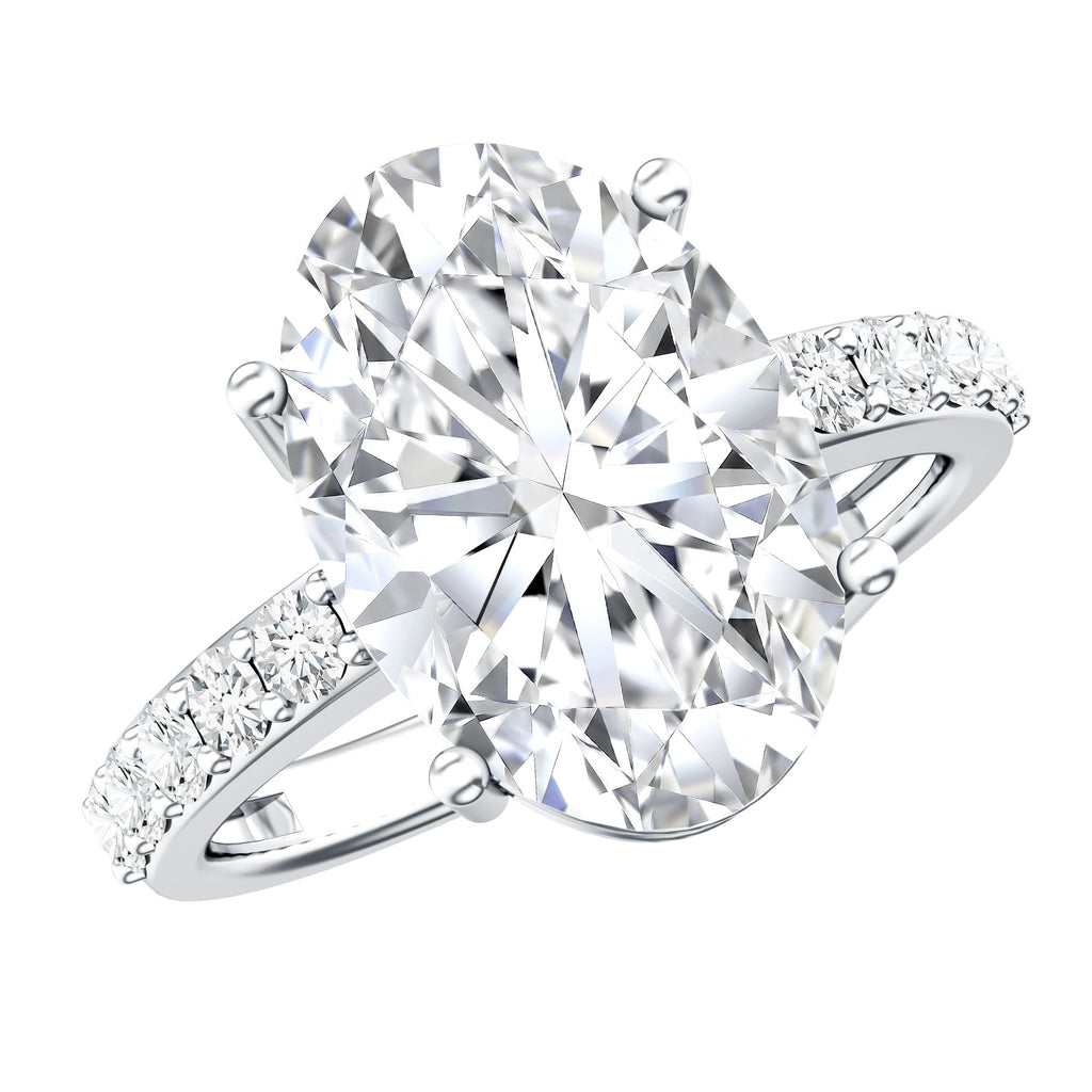 5 Carat Big Lab Grown Diamond Oval Engagement Ring with IGI Certificate