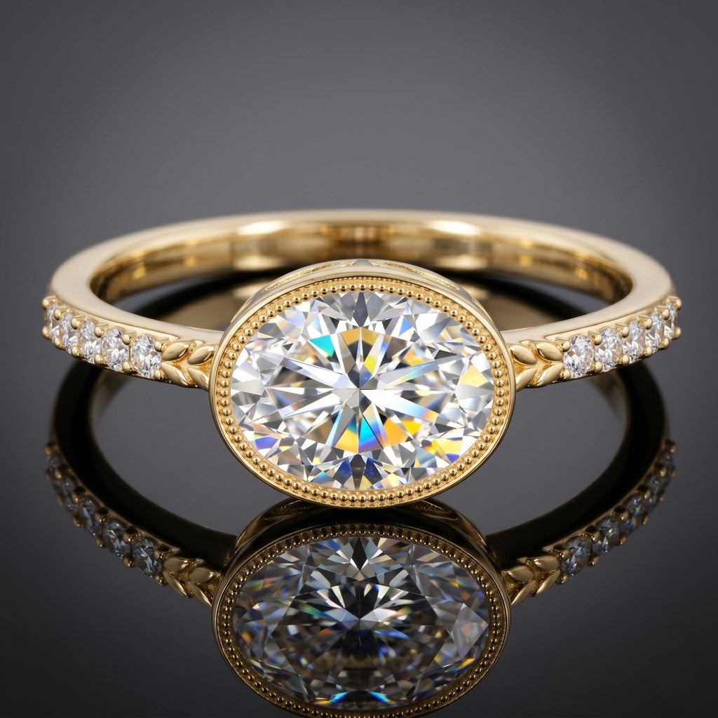 IGI Certified Lab Diamond Engagement Ring with 2 Carat Oval