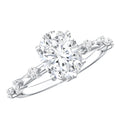 IGI Certified 2 Carat Lab Grown Diamond Oval Engagement Ring with Spaced Accent