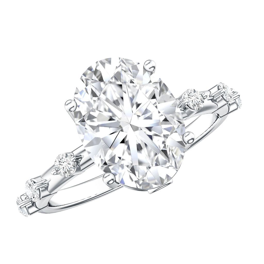 3 Carat Oval Lab Grown Diamond Solitaire Engagement Ring with IGI Certificate