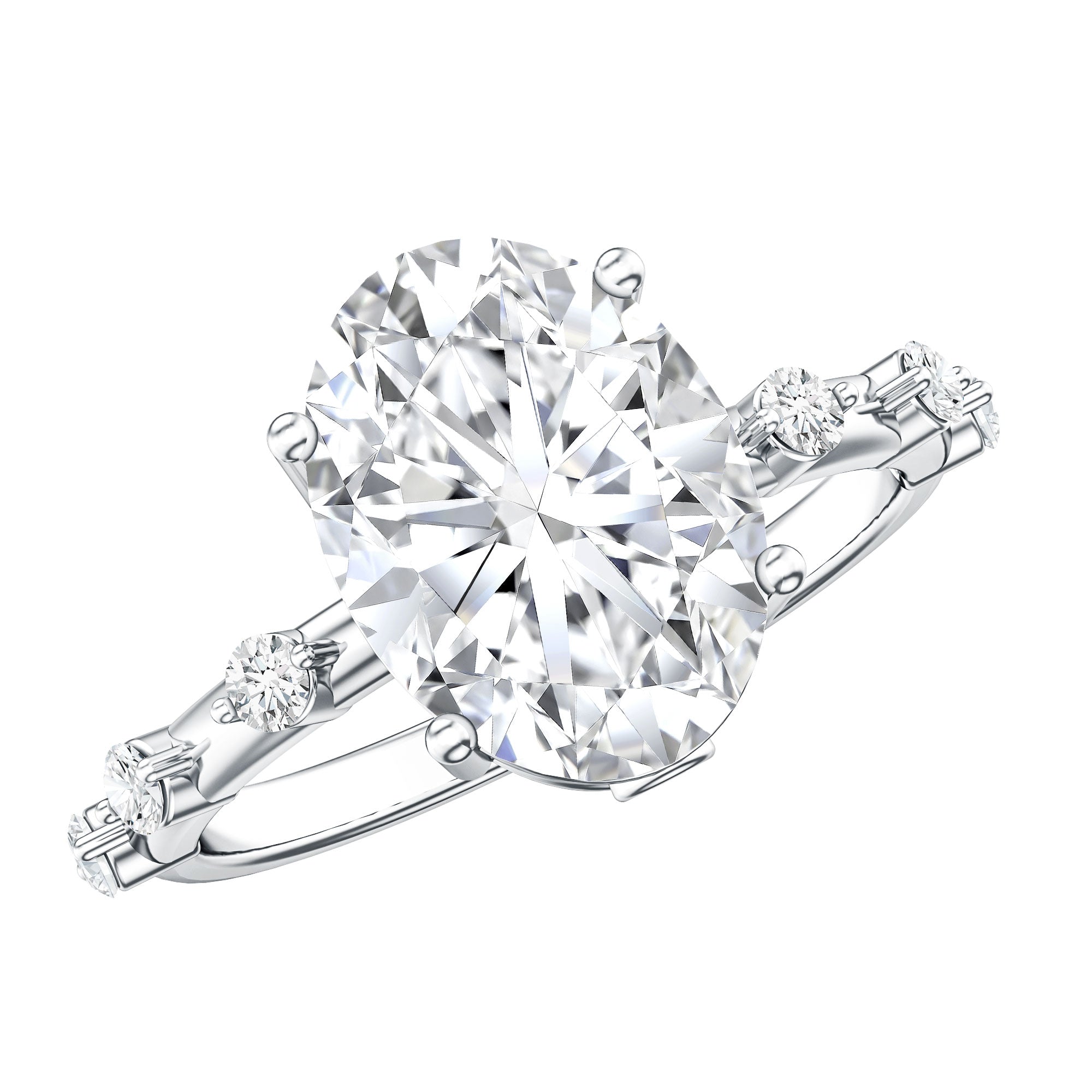 3 Carat Oval Lab Grown Diamond Solitaire Engagement Ring with IGI Certificate