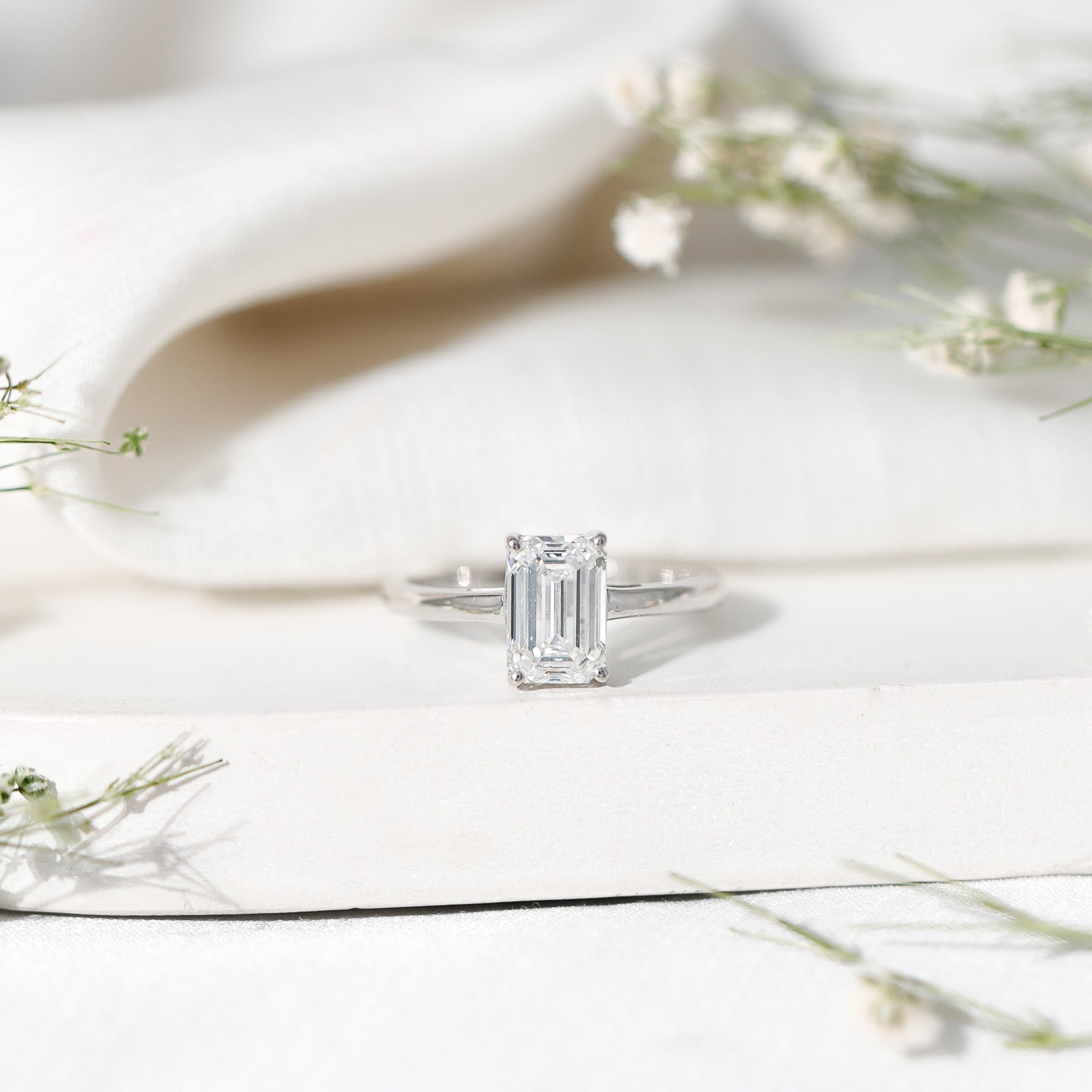 Emerald Cut 2 Carat Engagement Ring with IGI Certified Lab Diamond