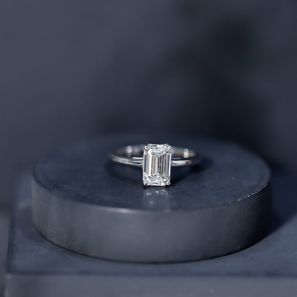Emerald Cut 2 Carat Engagement Ring with IGI Certified Lab Diamond