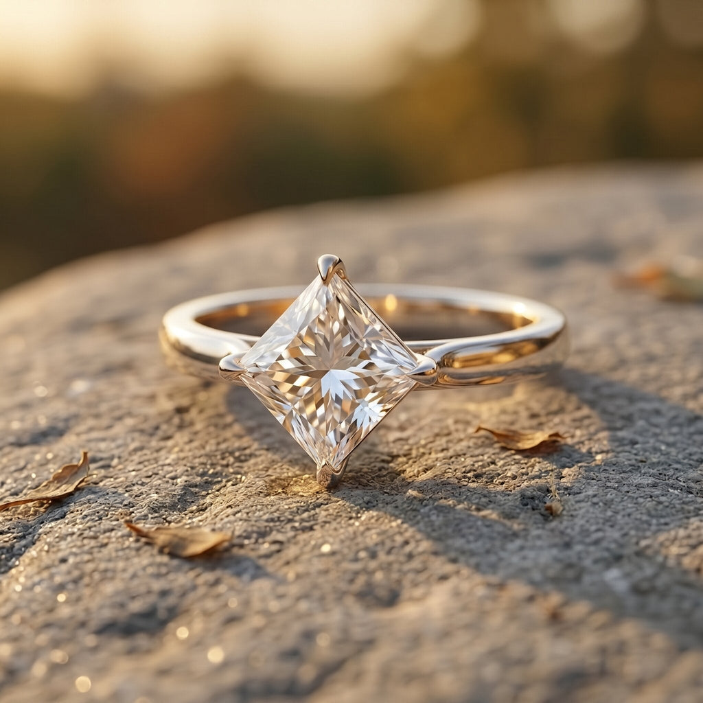 IGI Certified Lab Grown Diamond 3 Carat Princess Cut Engagement Ring