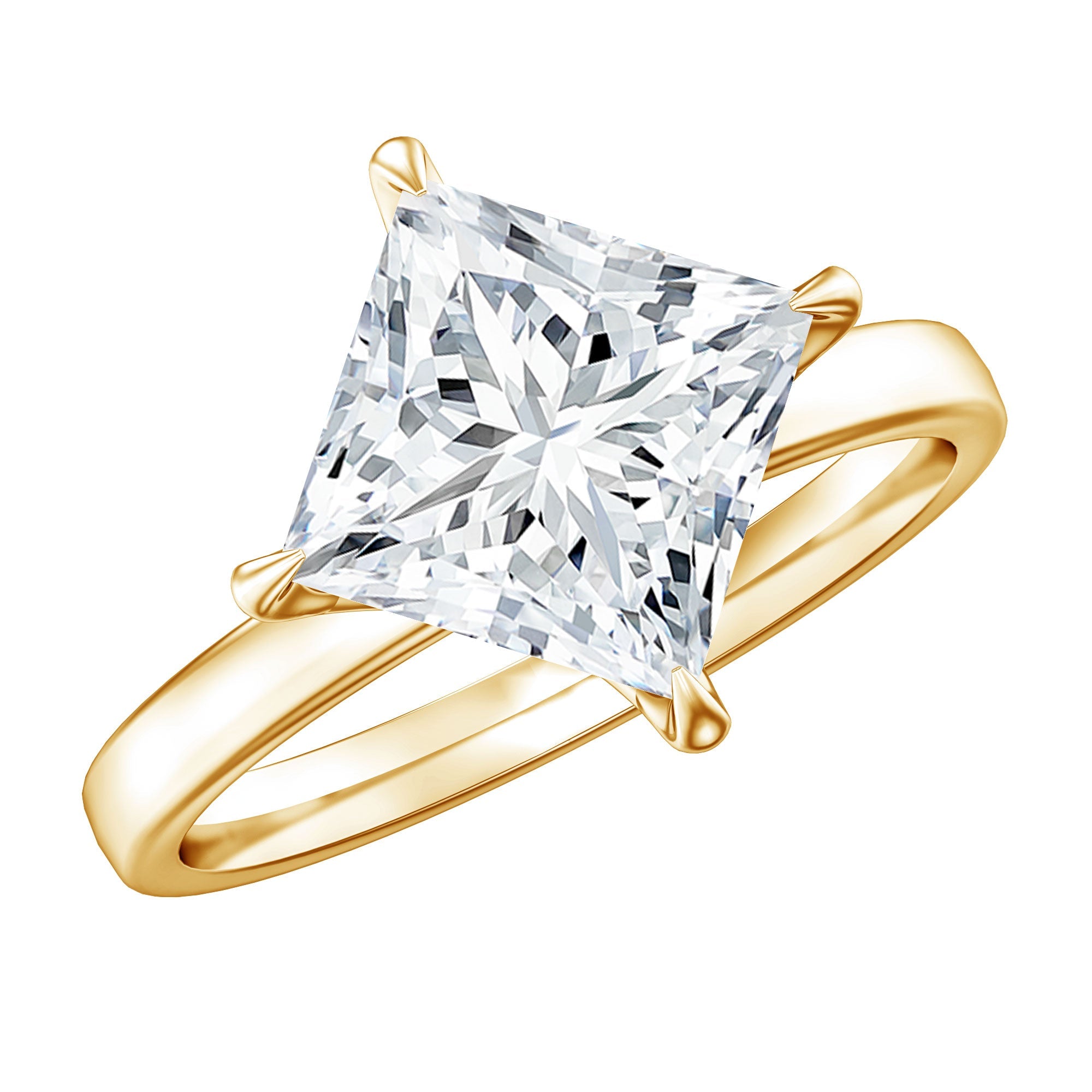 IGI Certified Lab Grown Diamond 3 Carat Princess Cut Engagement Ring