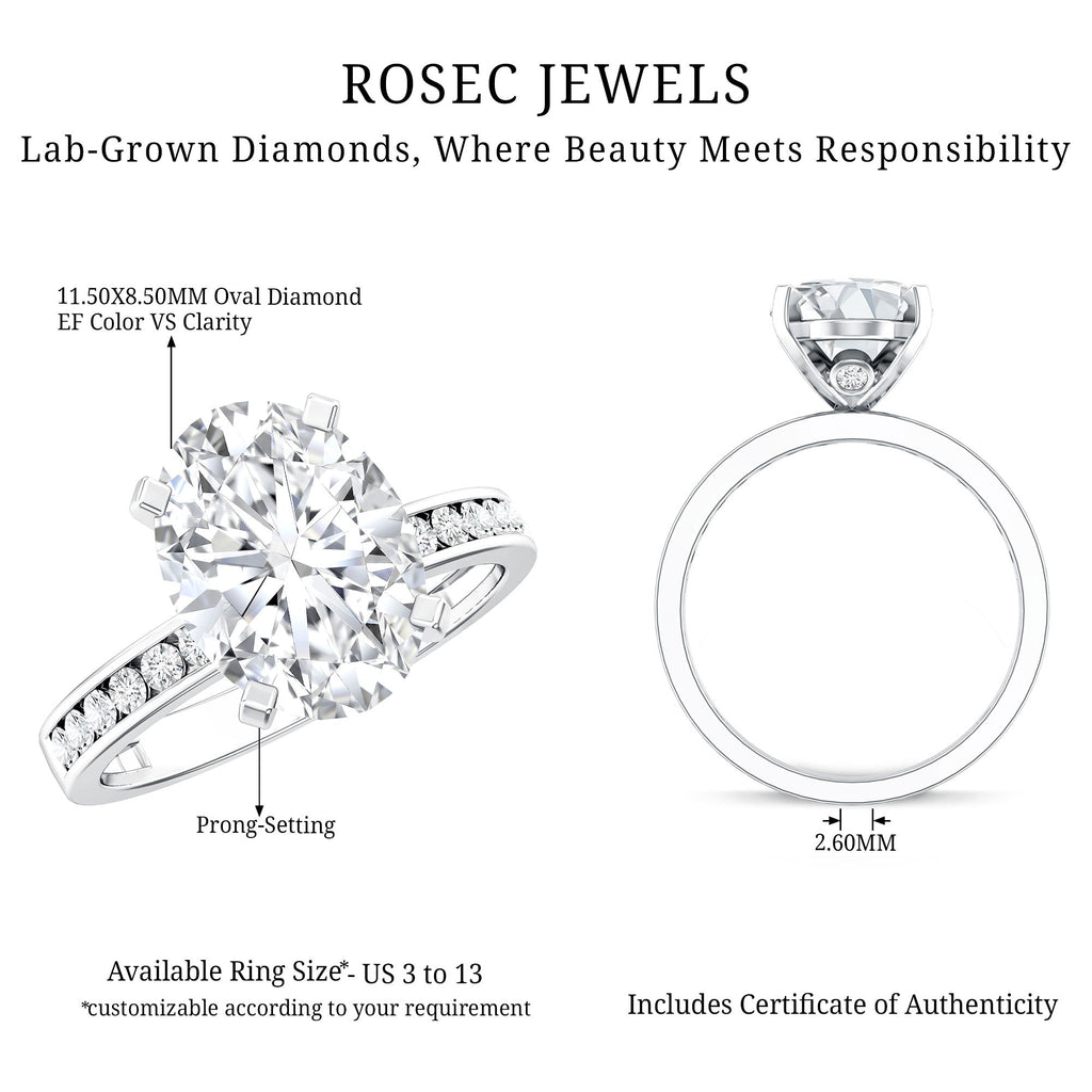 IGI Certified 3 Carat Lab Grown Diamond Oval Engagement Ring for Women