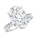 4 Carat Oval Shaped Lab Grown Diamond Huge Engagement Ring with IGI Certificate
