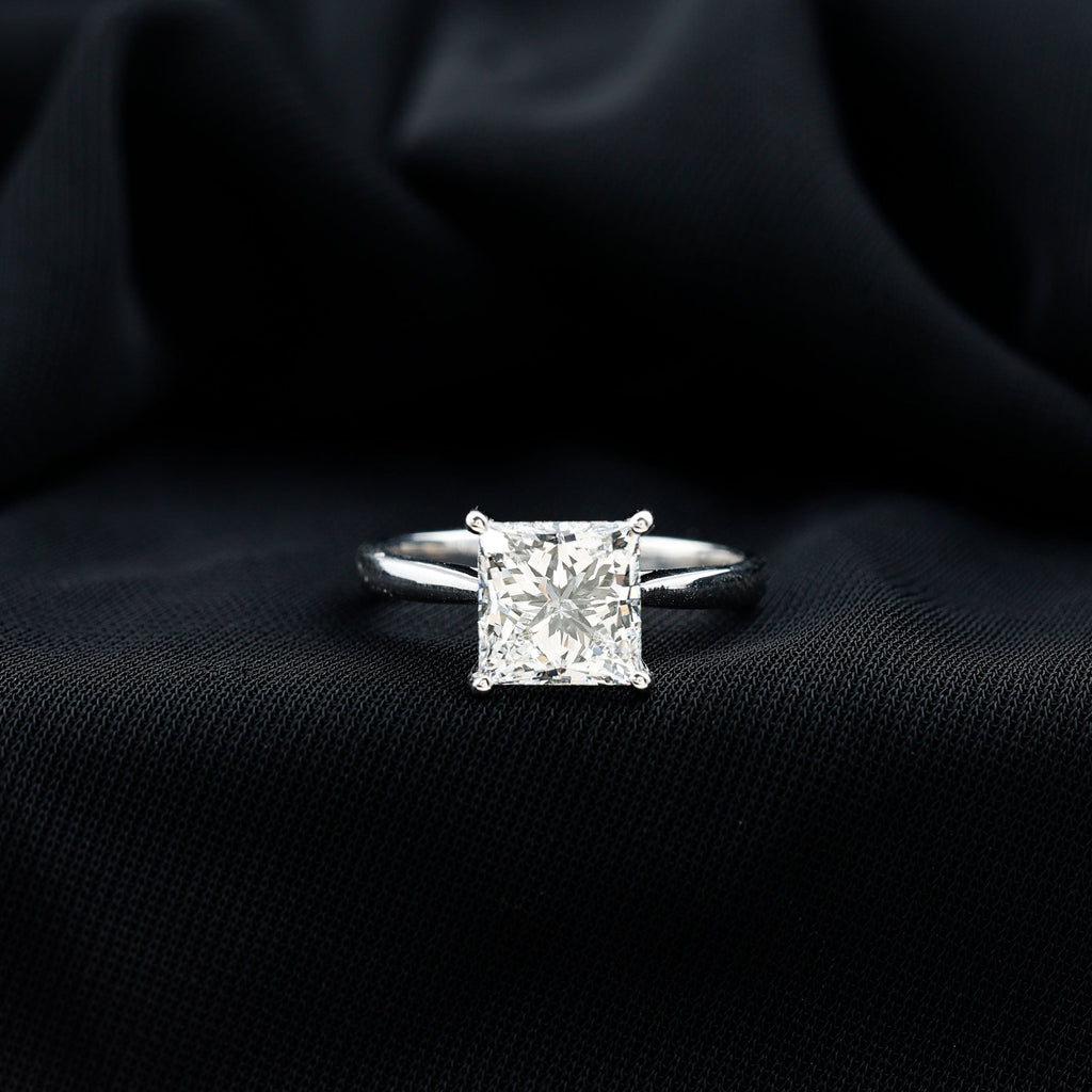 IGI Certified Lab Grown 3 Carat Diamond Princess Cut Engagement Ring Solitaire