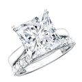 IGI Certified 4 Carat Princess Cut Lab Grown Diamond Solitaire Wedding Ring Set