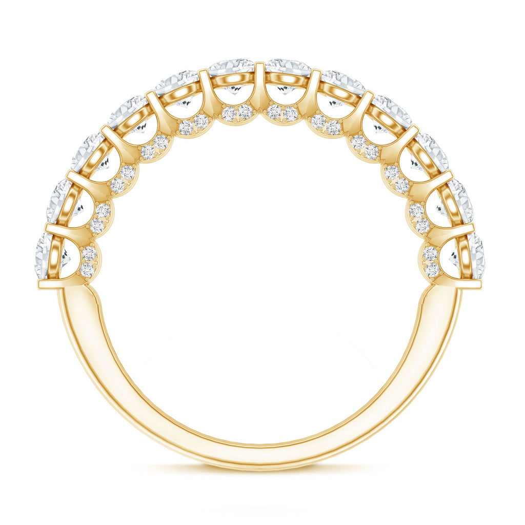 Lab Grown Diamond Half Eternity Wedding Band for Women