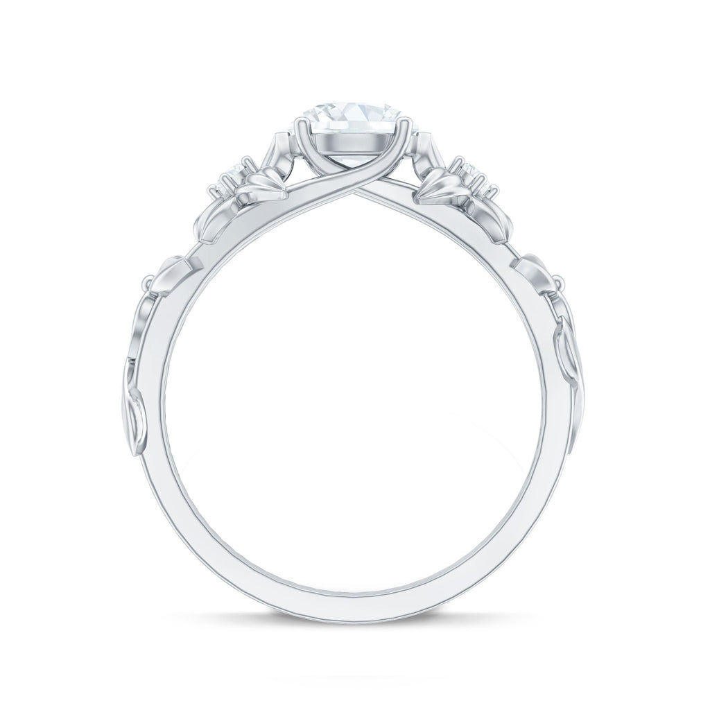 Designer Moissanite Flower Engagement Ring for Women