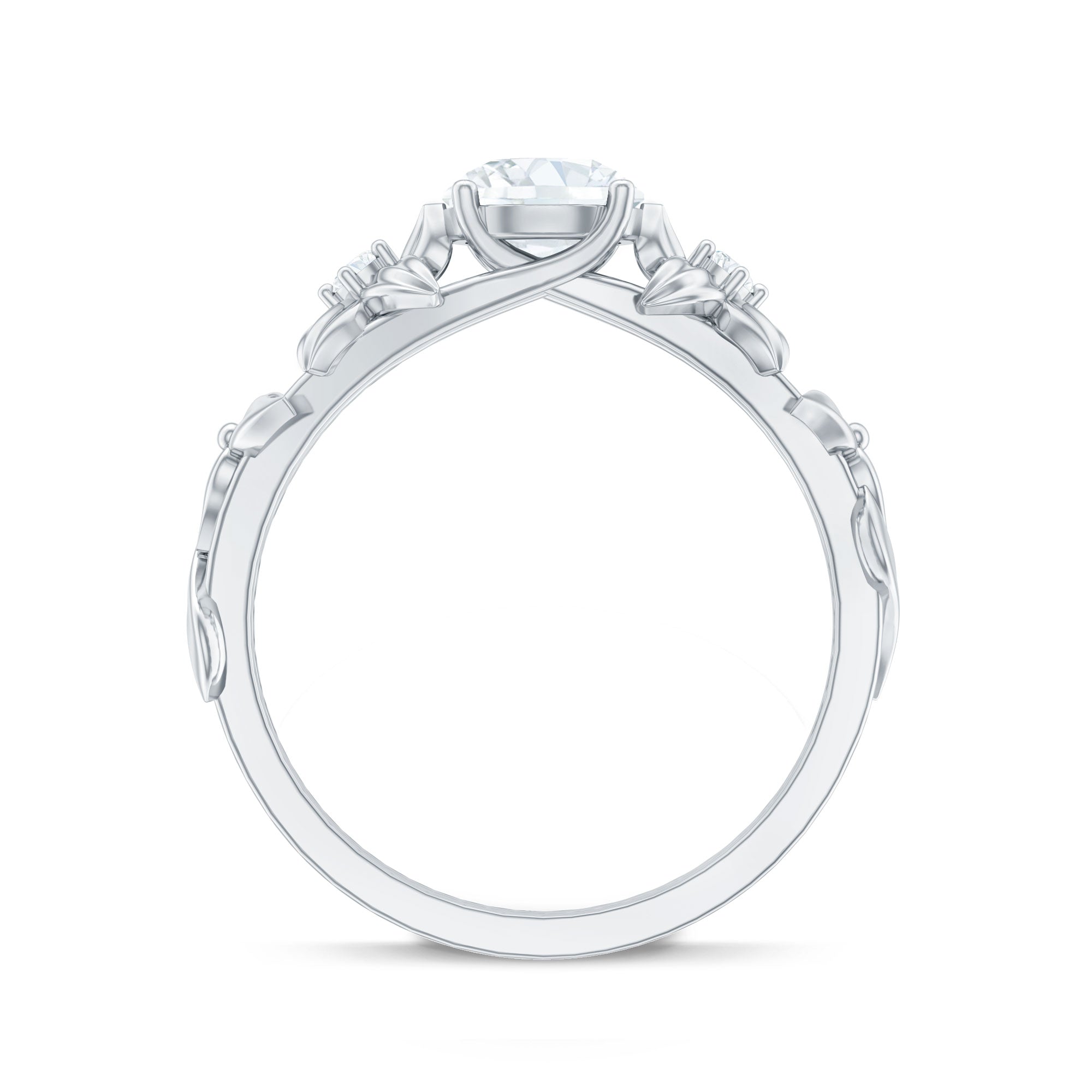 Designer Moissanite Flower Engagement Ring for Women