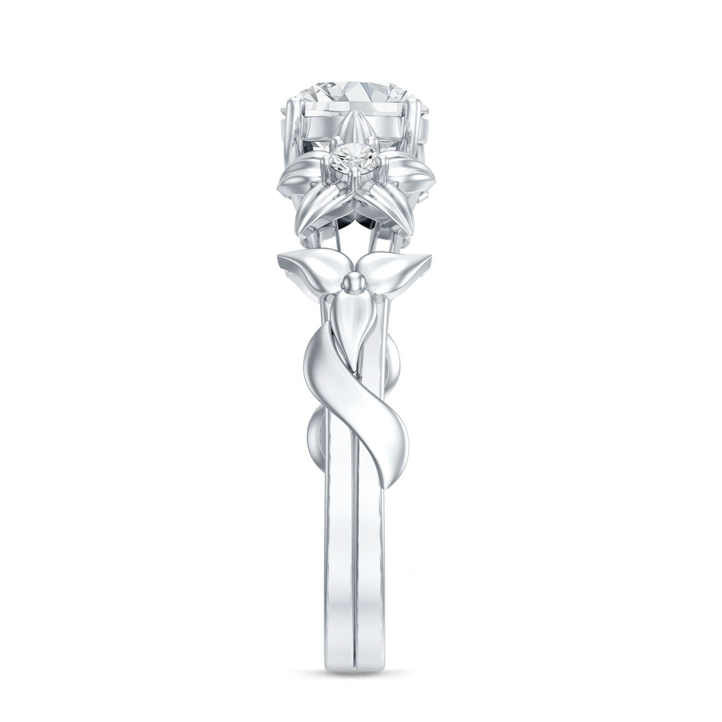 Designer Moissanite Flower Engagement Ring for Women