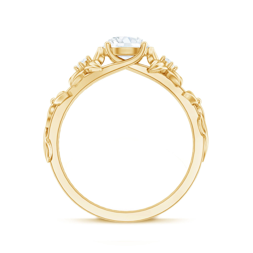 Designer Moissanite Flower Engagement Ring for Women