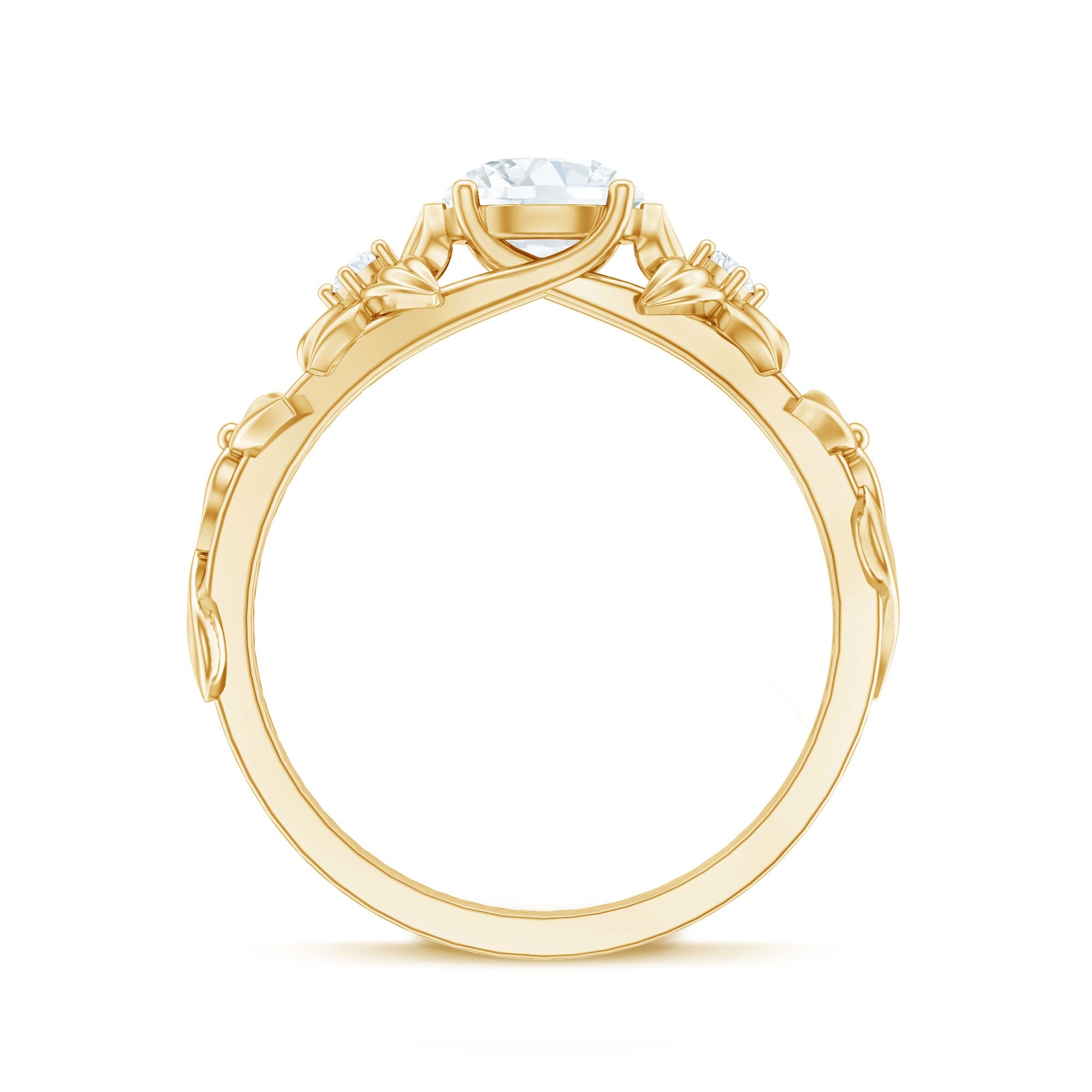 Designer Moissanite Flower Engagement Ring for Women