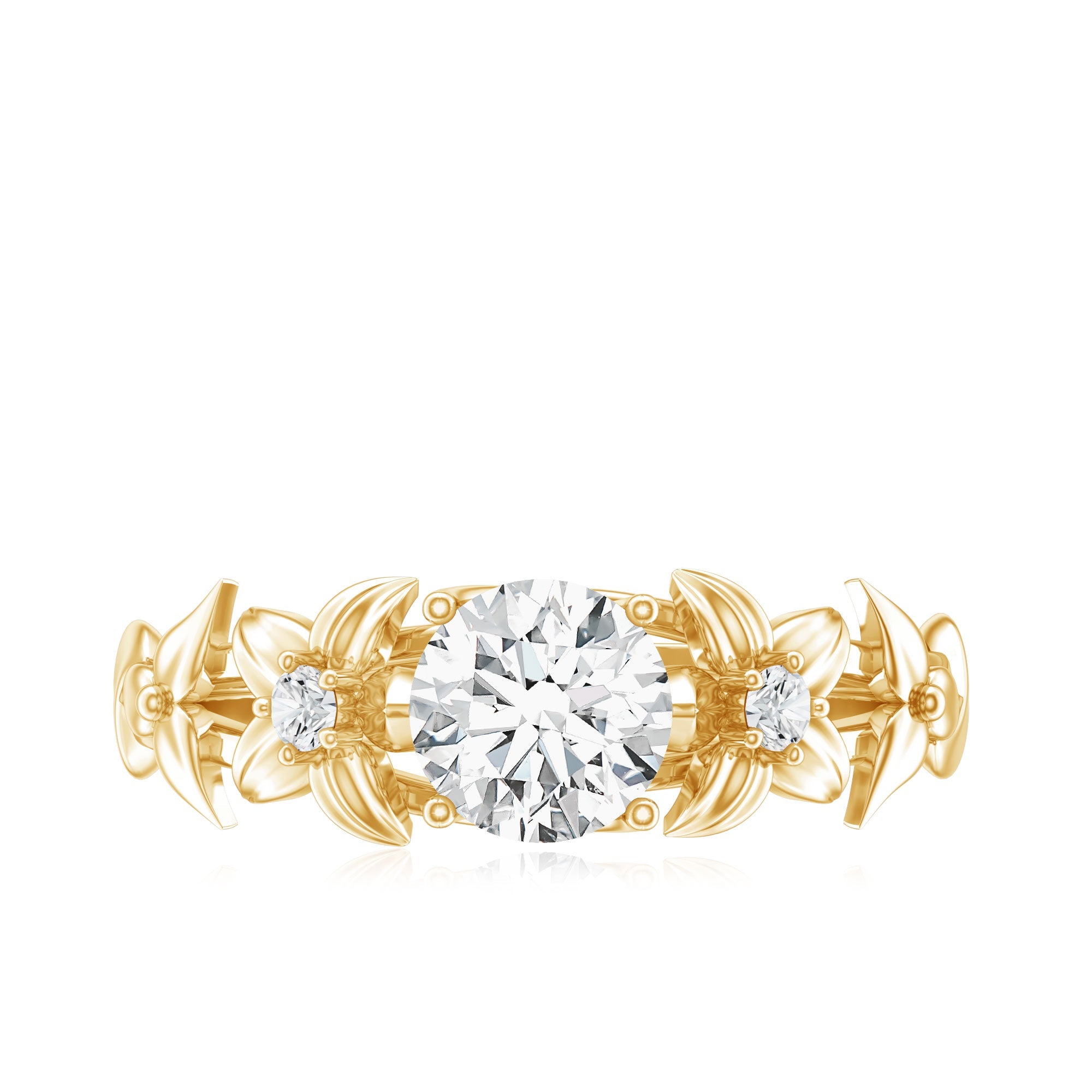 Designer Moissanite Flower Engagement Ring for Women