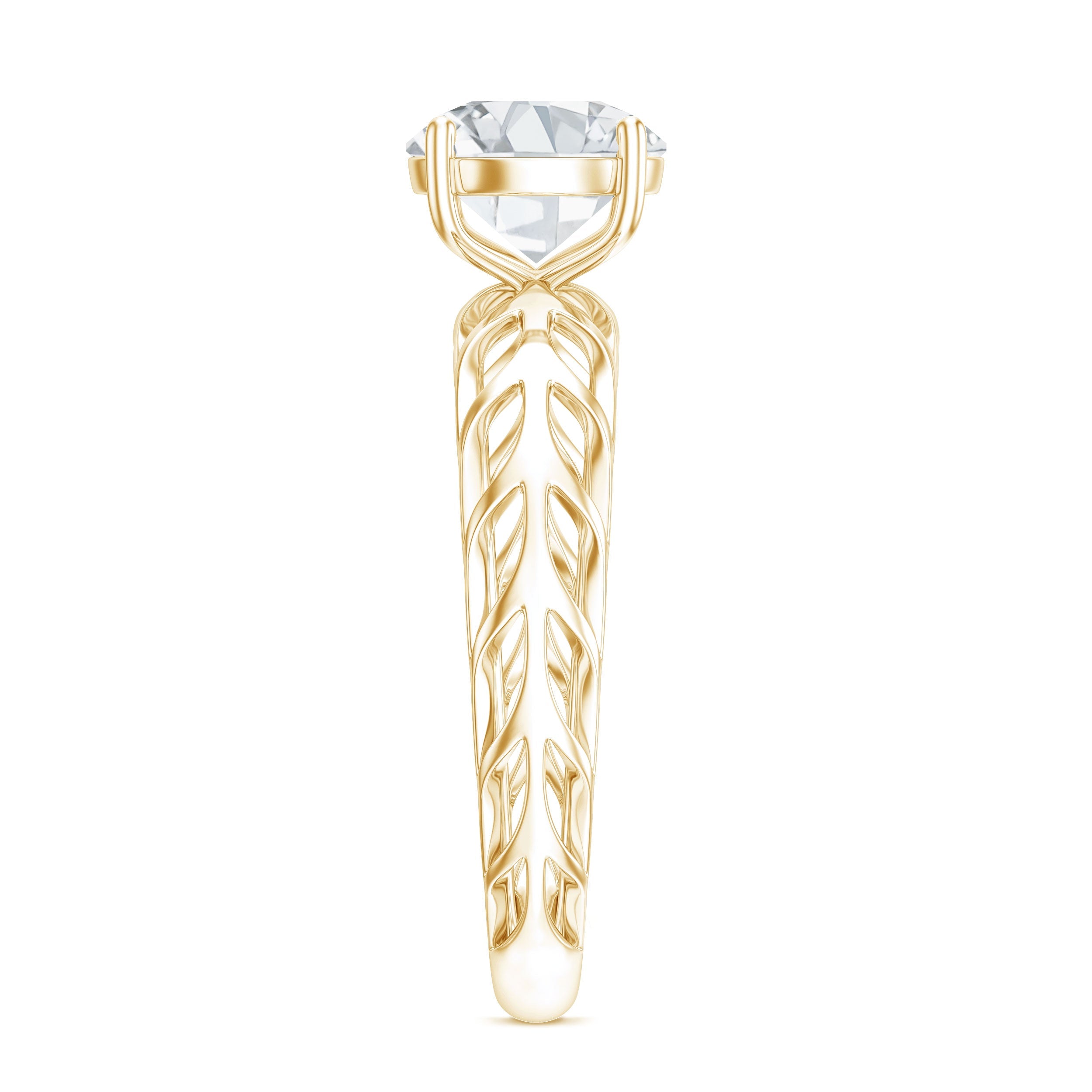 1 Carat Solitaire Moissanite Engagement Ring with Filigree Band