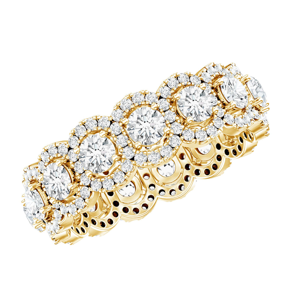 Certified Moissanite Statement Wedding Band for Women
