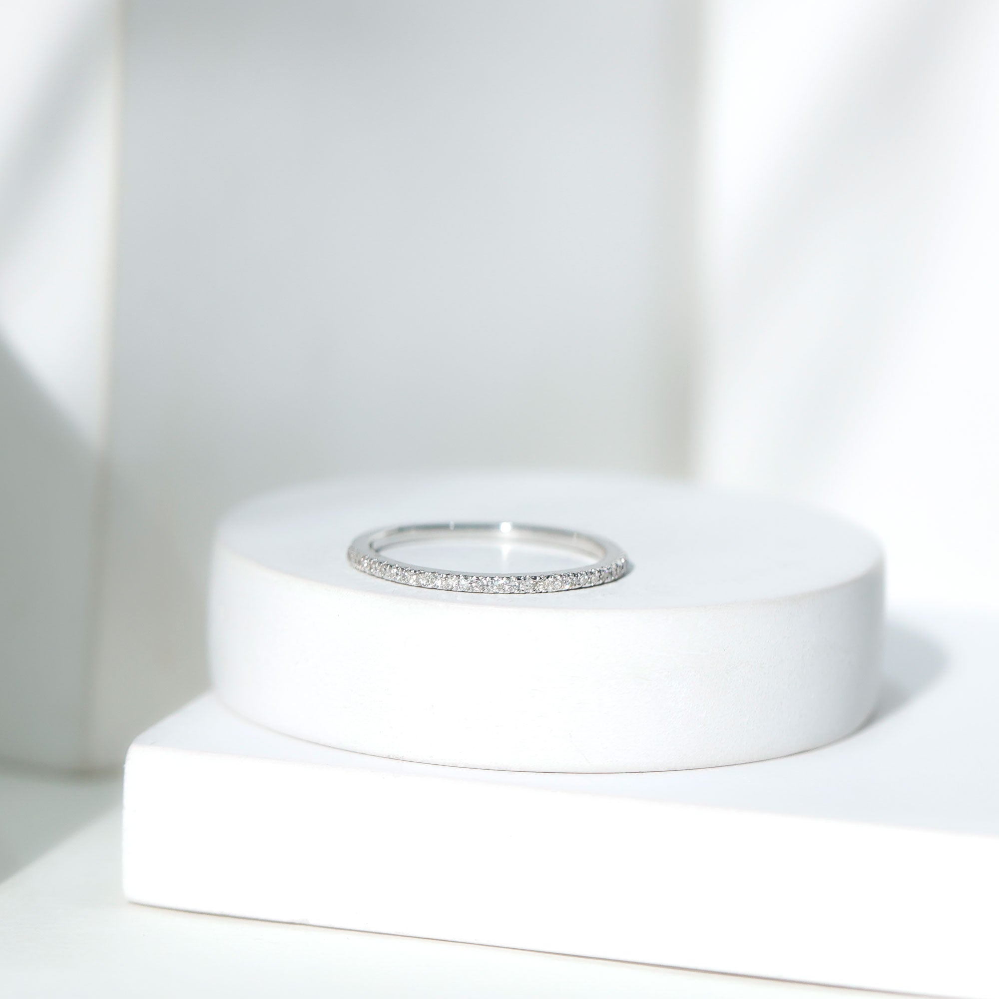 Moissanite Minimal Eternity Stackable Ring