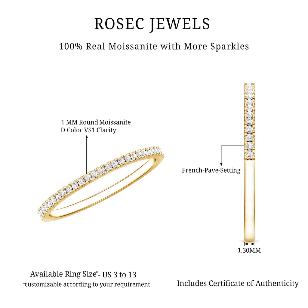 Moissanite Minimal Eternity Stackable Ring