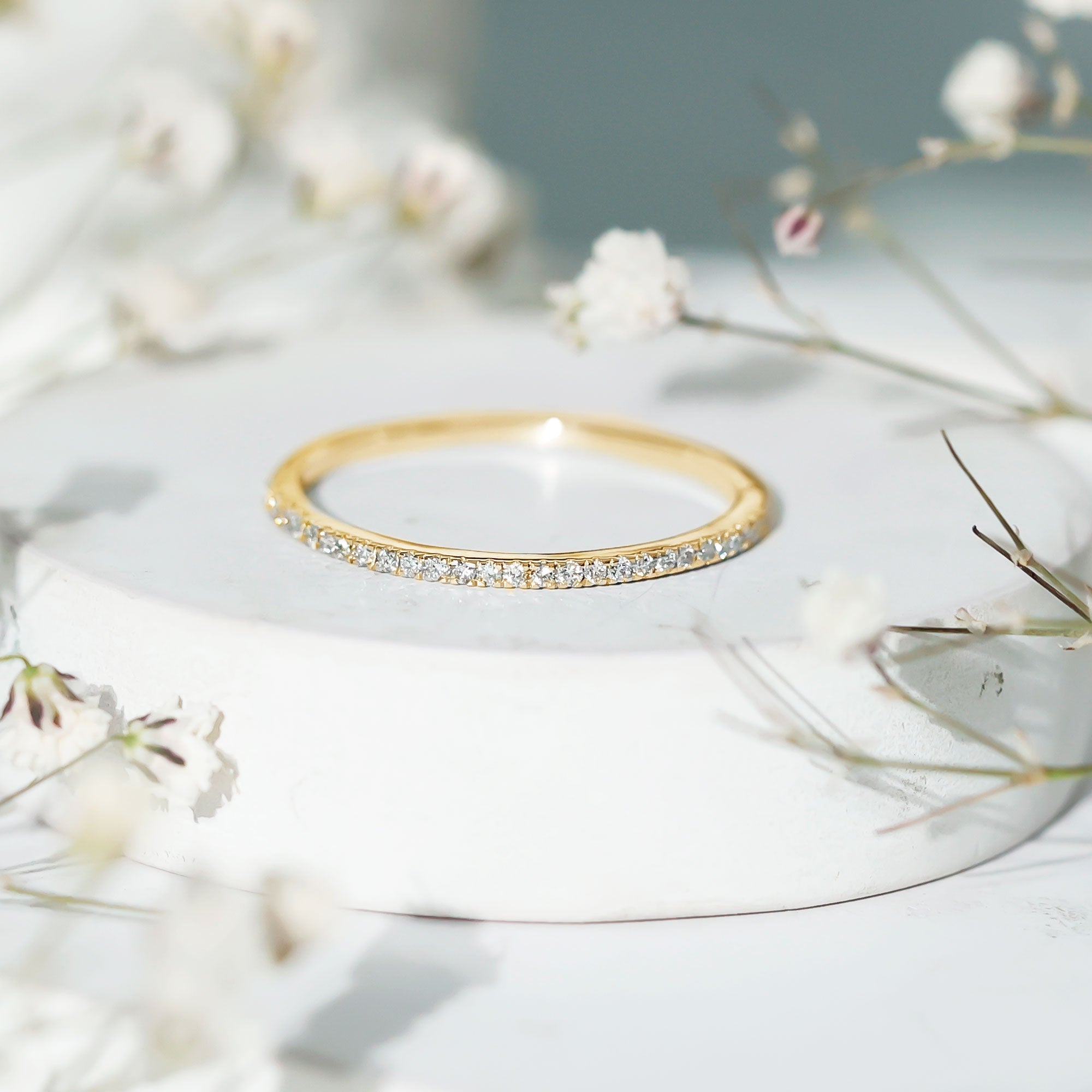 Moissanite Minimal Eternity Stackable Ring