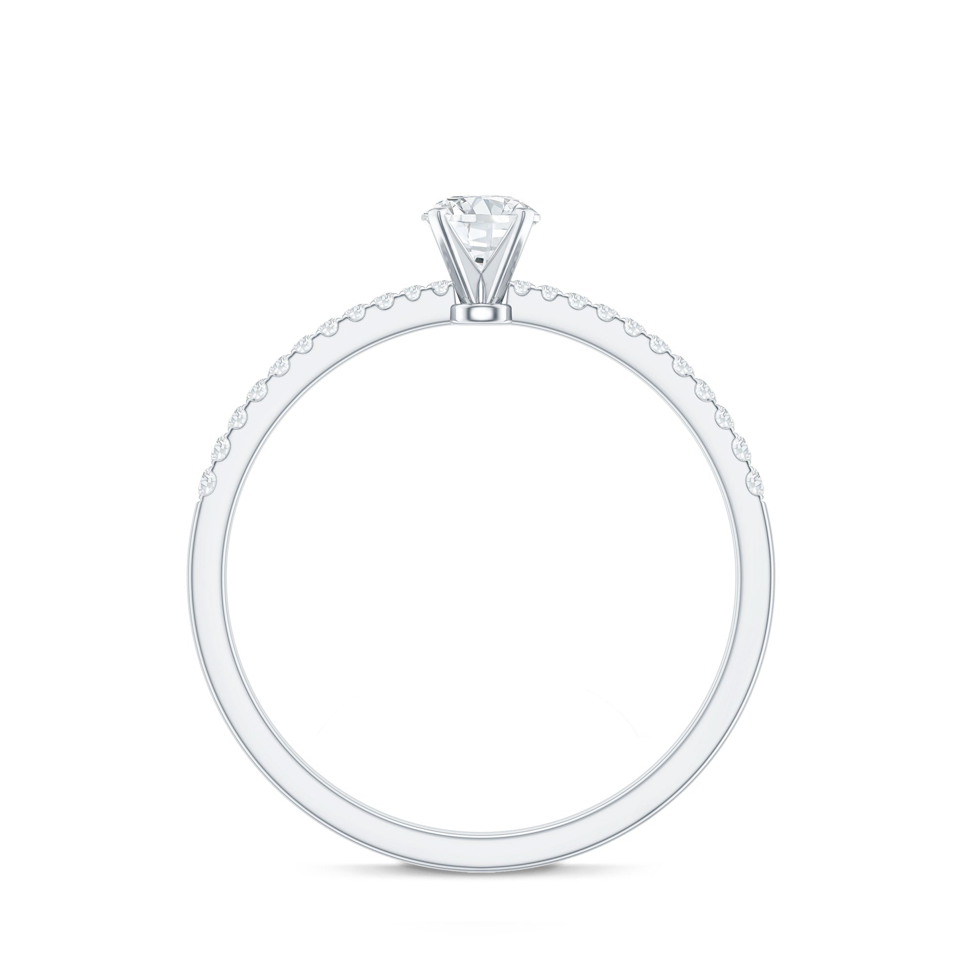 Certified 0.5 Carat Round Moissanite Solitaire Promise Ring
