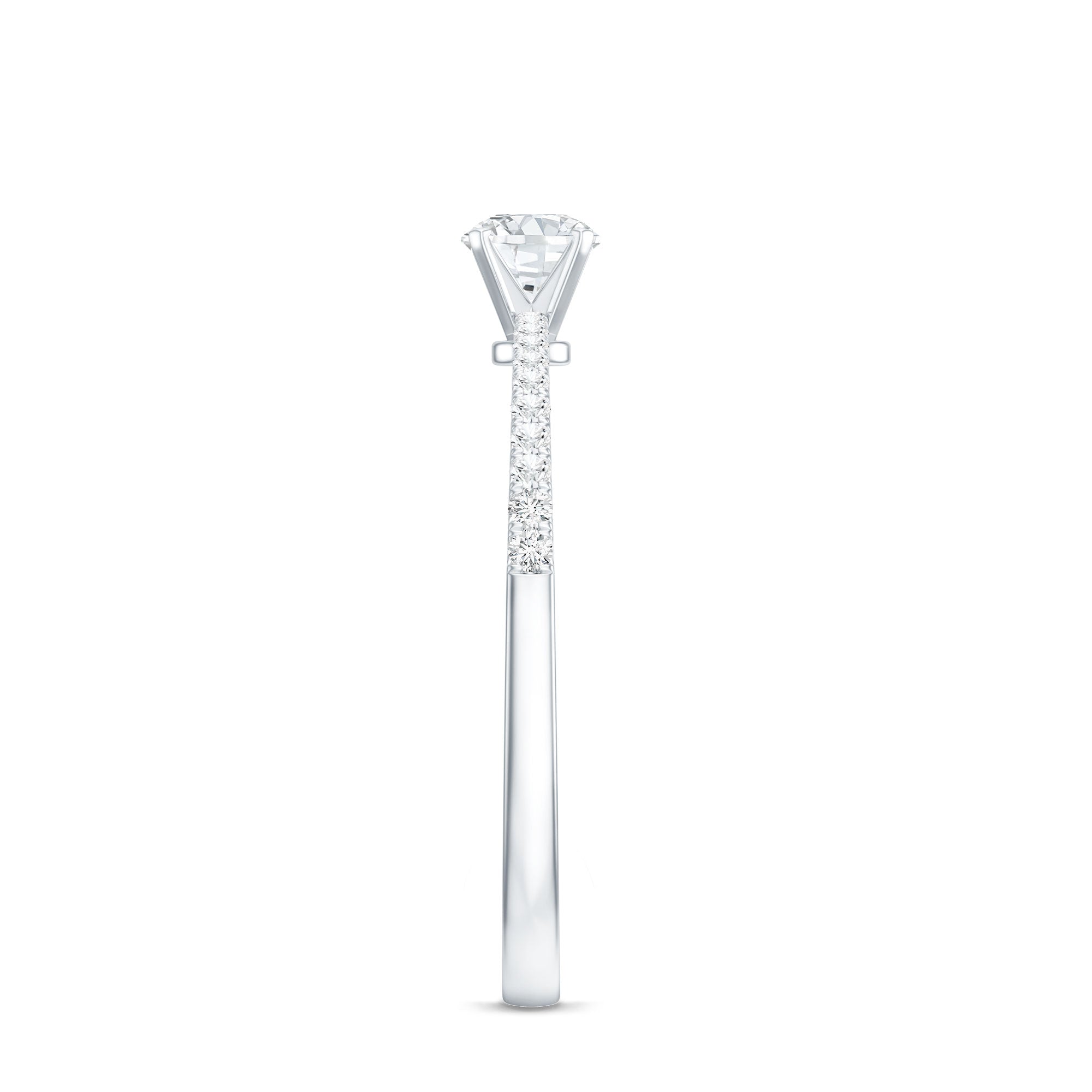 Certified 0.5 Carat Round Moissanite Solitaire Promise Ring