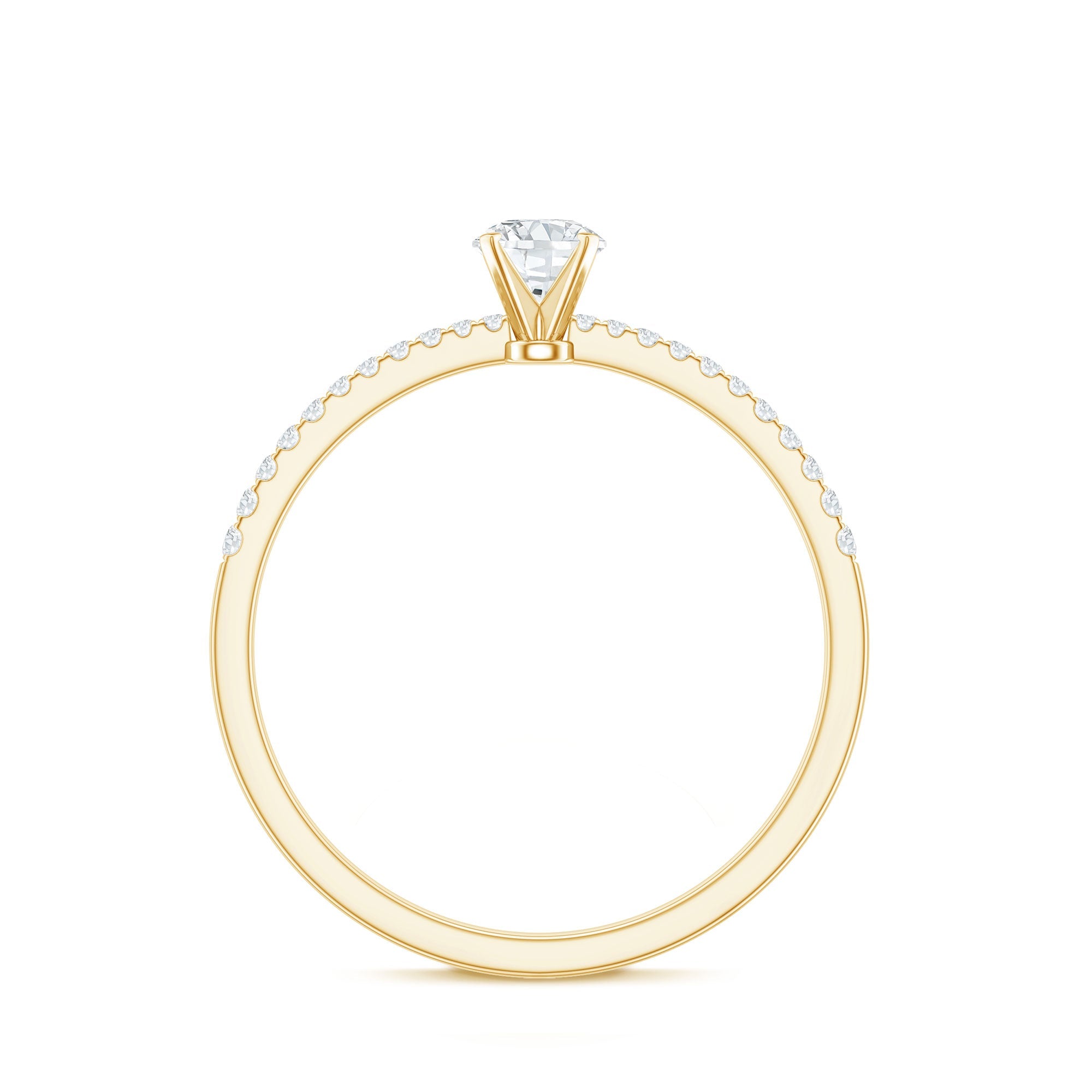 Certified 0.5 Carat Round Moissanite Solitaire Promise Ring