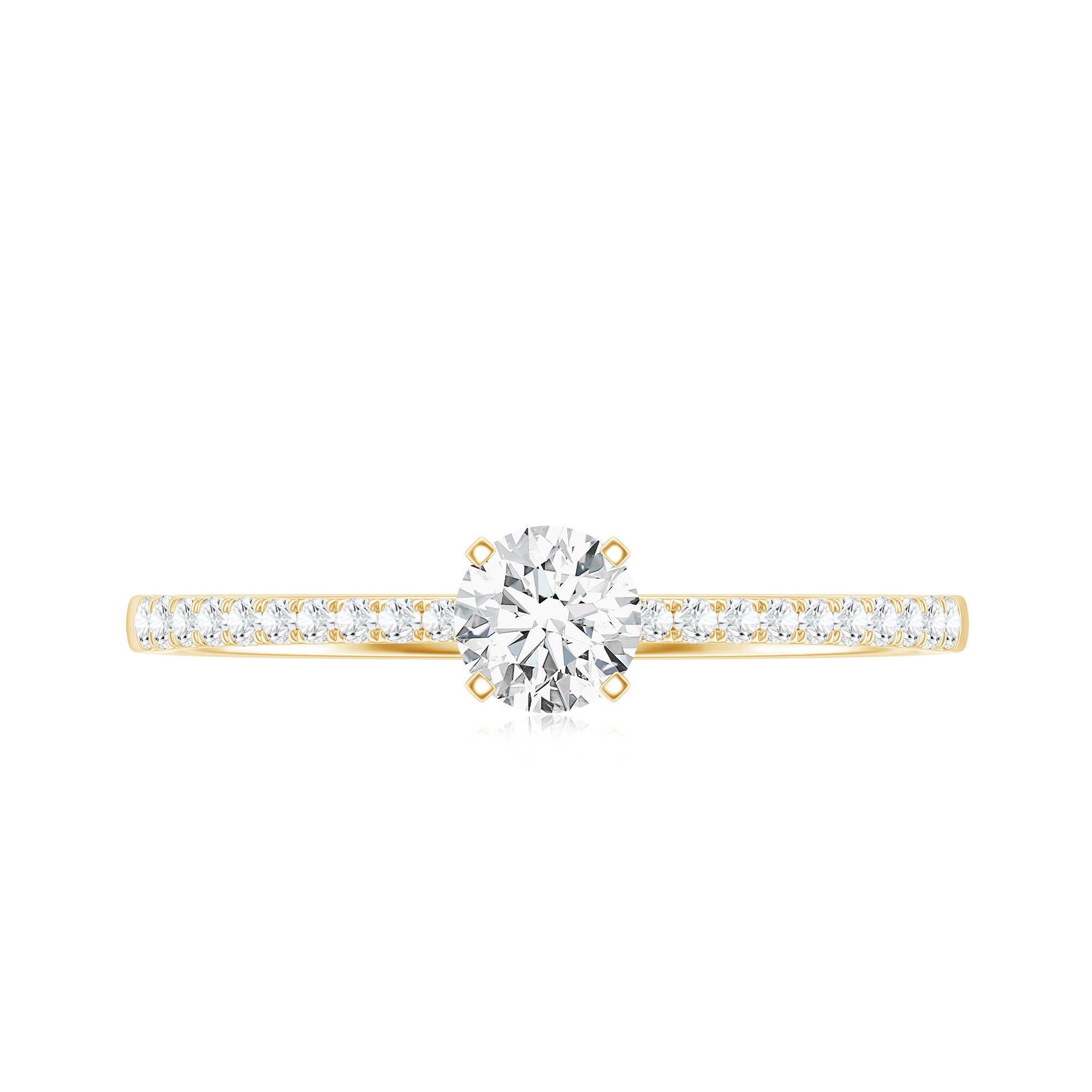 Certified 0.5 Carat Round Moissanite Solitaire Promise Ring