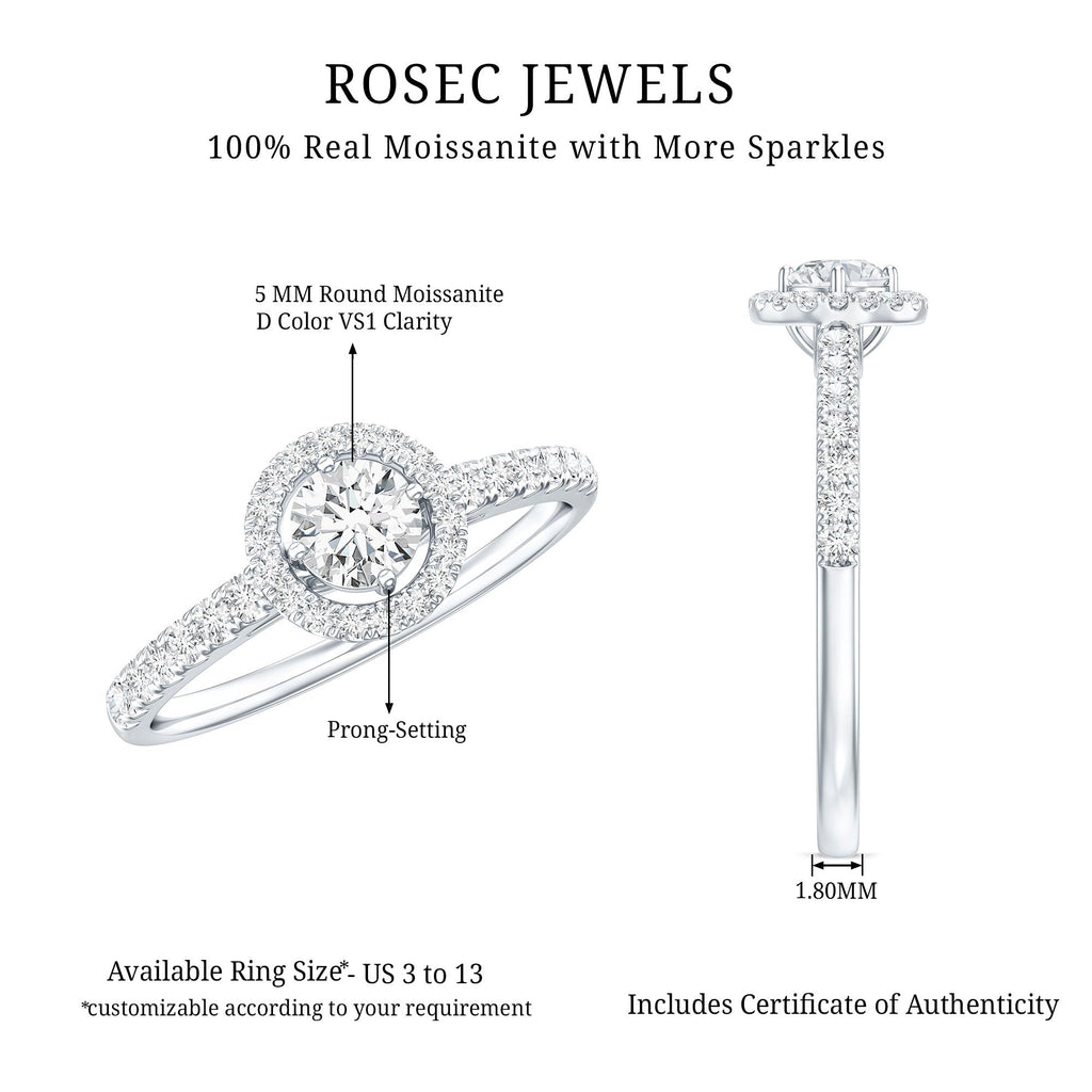 Brilliant Cut Moissanite Promise Ring With Certificate