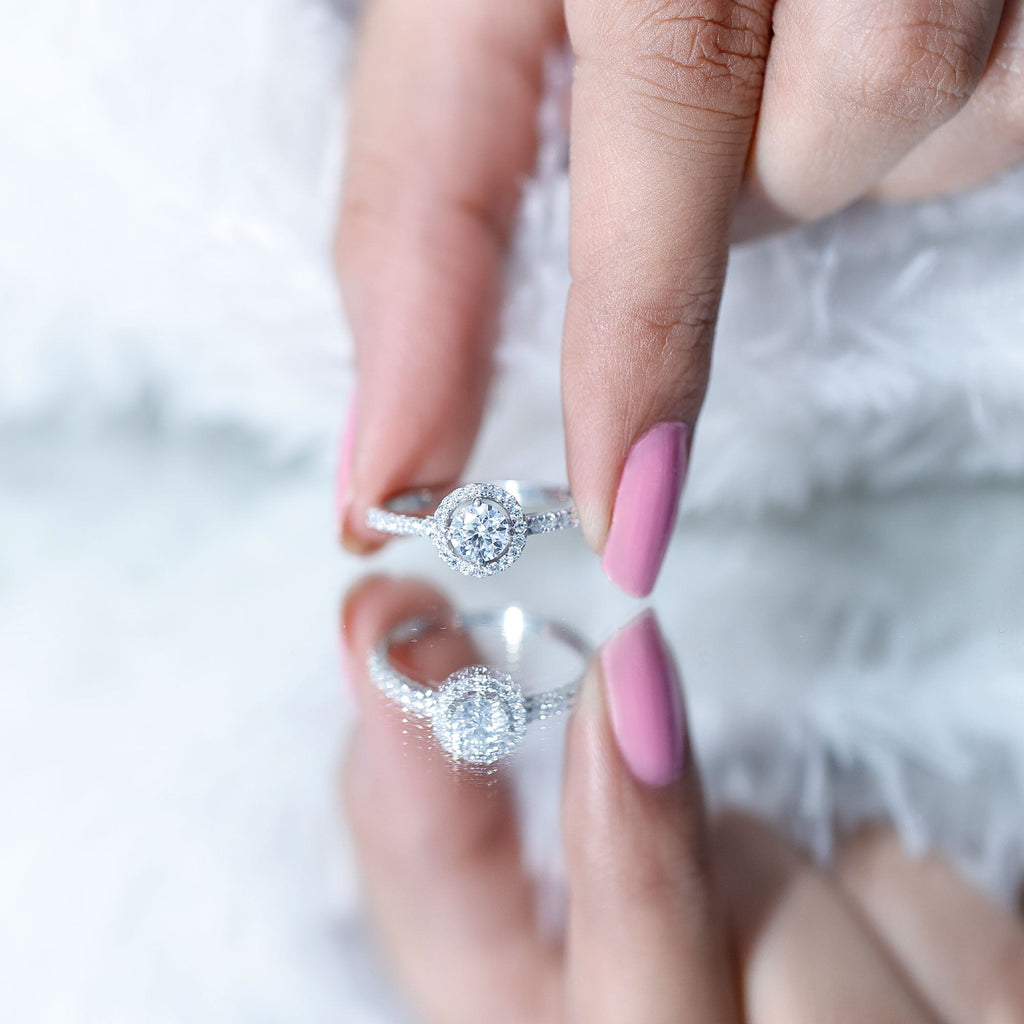 Brilliant Cut Moissanite Promise Ring With Certificate
